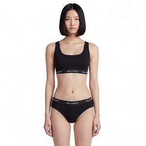 L/AB c/o Off-White Women&rsquo;s Horizontal Waistband Cheeky Bikini Underwear - Black - BLACK