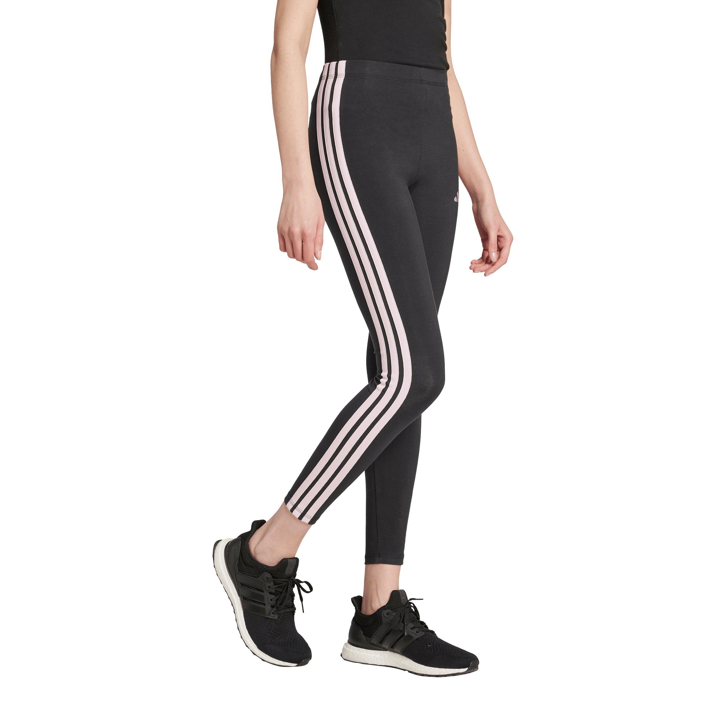 adidas Women's Essentials 3-Stripes Cotton Leggings - Black/Pink - BLACK/PINK Thumbnail View 5