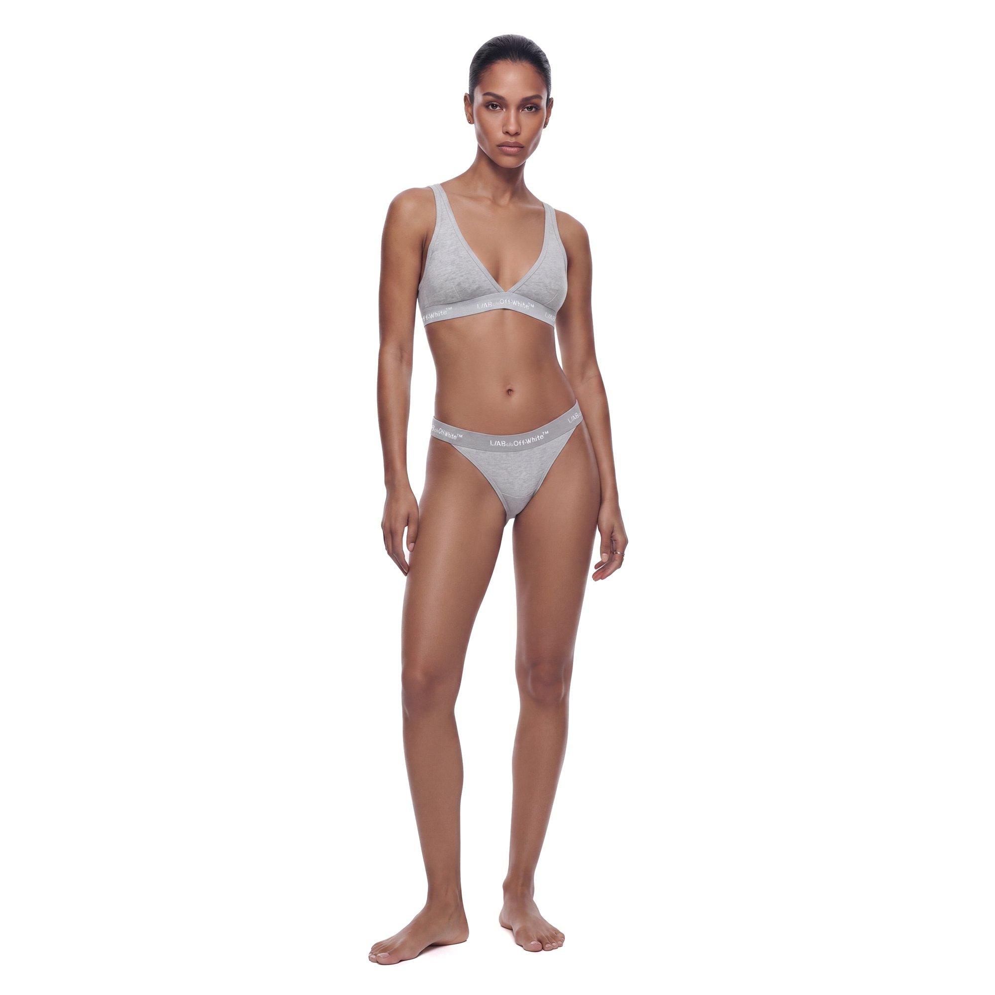 L/AB c/o Off-White Women&rsquo;s Curved Plunge V Bra - Grey - GREY