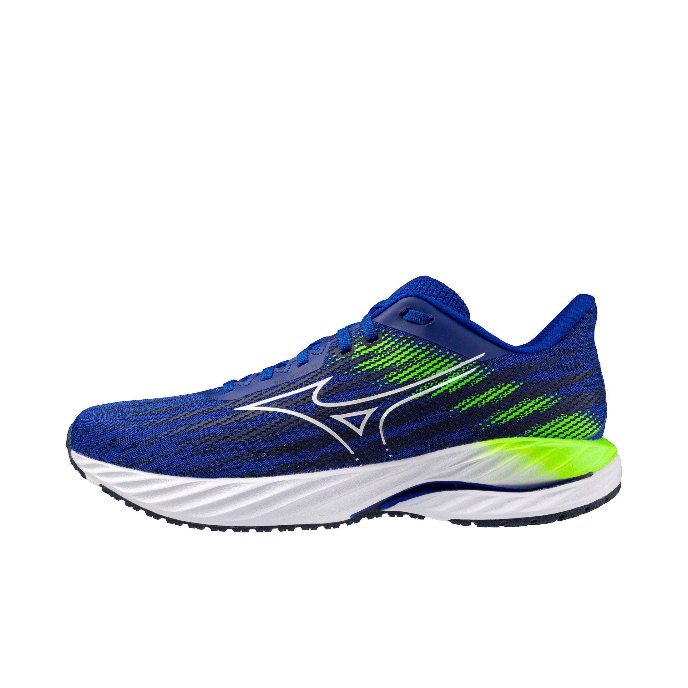 Mizuno Wave Inspire 21 "Reflex Blue/White" Men's Running Shoe - BLUE/WHITE Thumbnail View 2