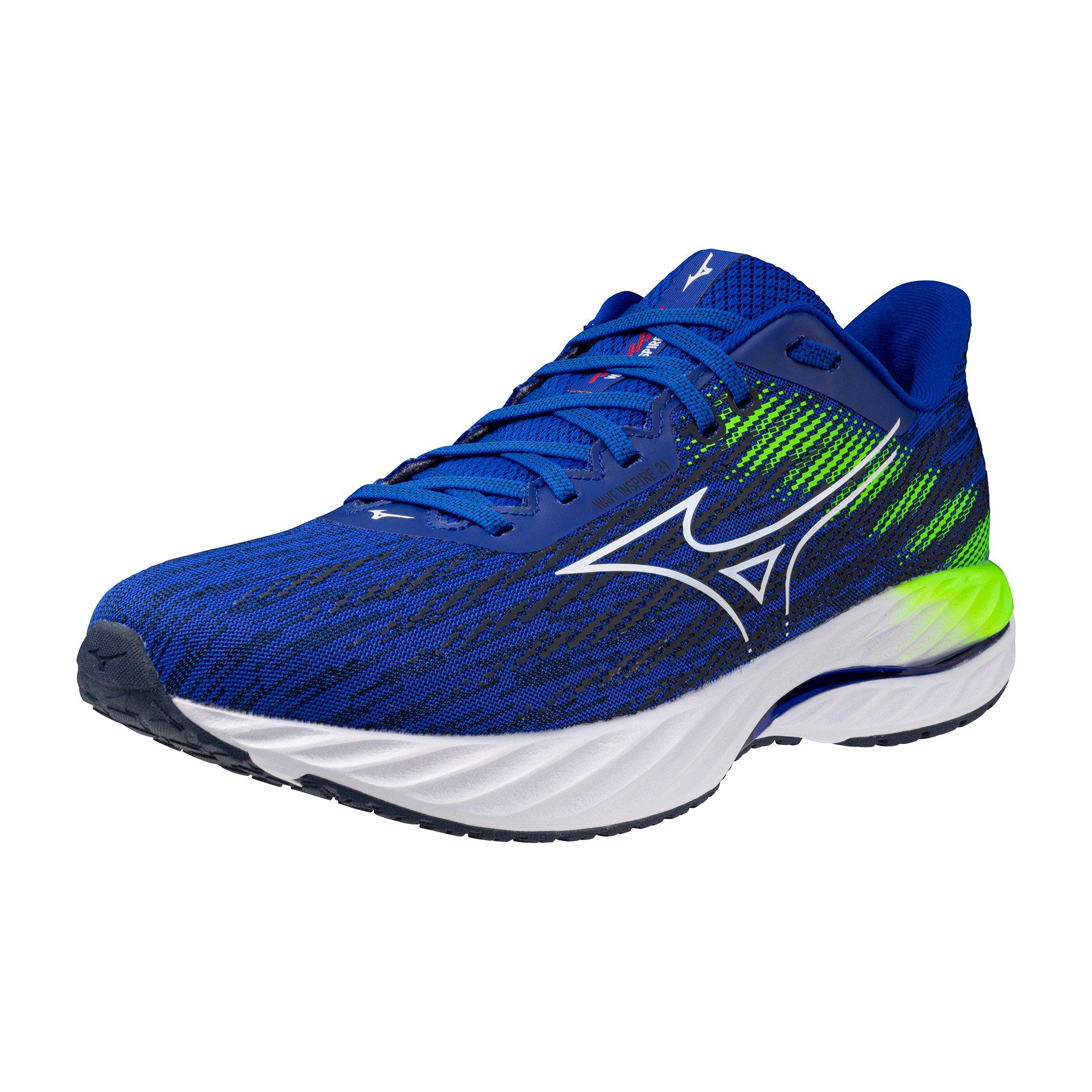 Mizuno Wave Inspire 21 "Reflex Blue/White" Men's Running Shoe - BLUE/WHITE Thumbnail View 3