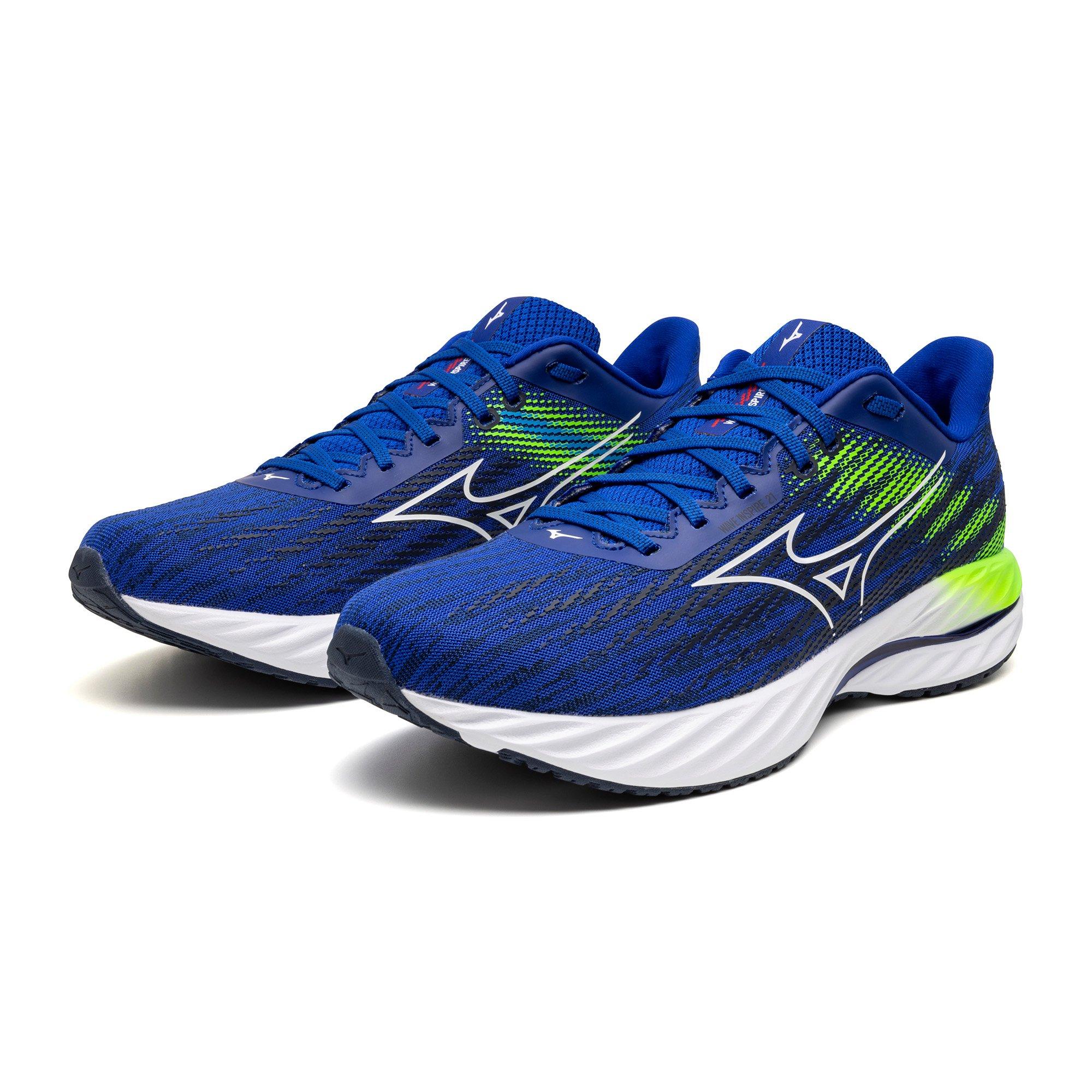 Mizuno Wave Inspire 21 "Reflex Blue/White" Men's Running Shoe - BLUE/WHITE Thumbnail View 5