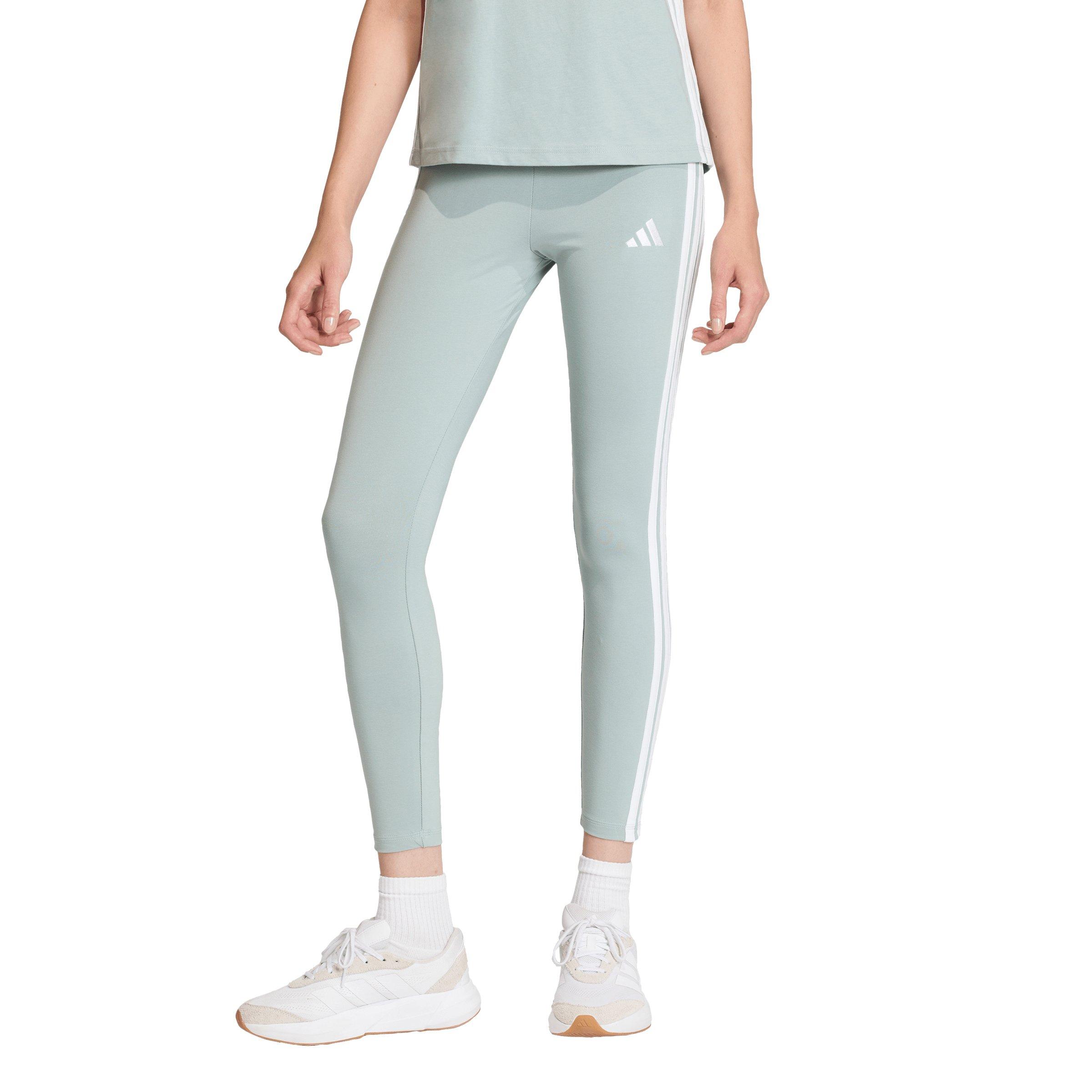 adidas Women's Essentials 3-Stripes Cotton Leggings-Sage Green - SAGE GREEN Thumbnail View 1
