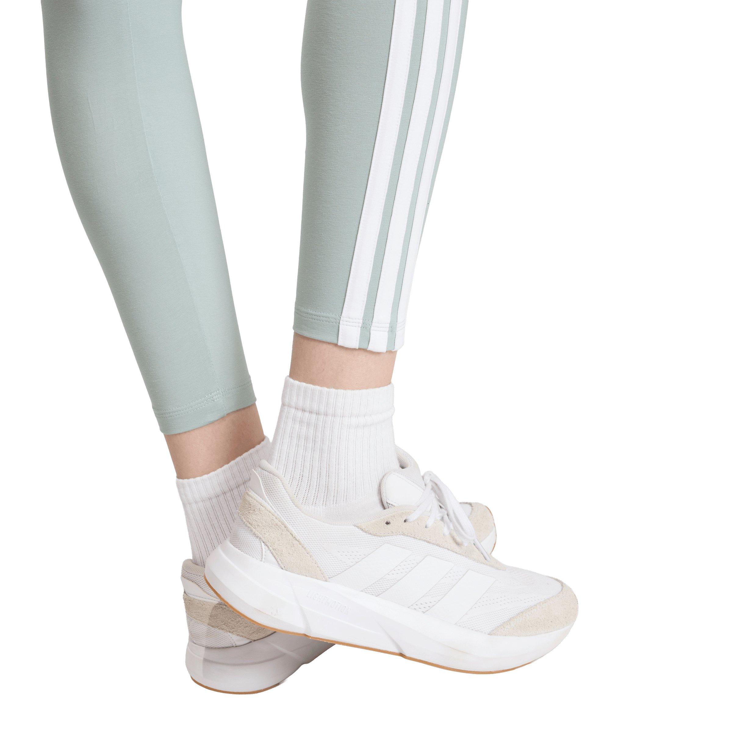 adidas Women's Essentials 3-Stripes Cotton Leggings-Sage Green - SAGE GREEN Thumbnail View 4