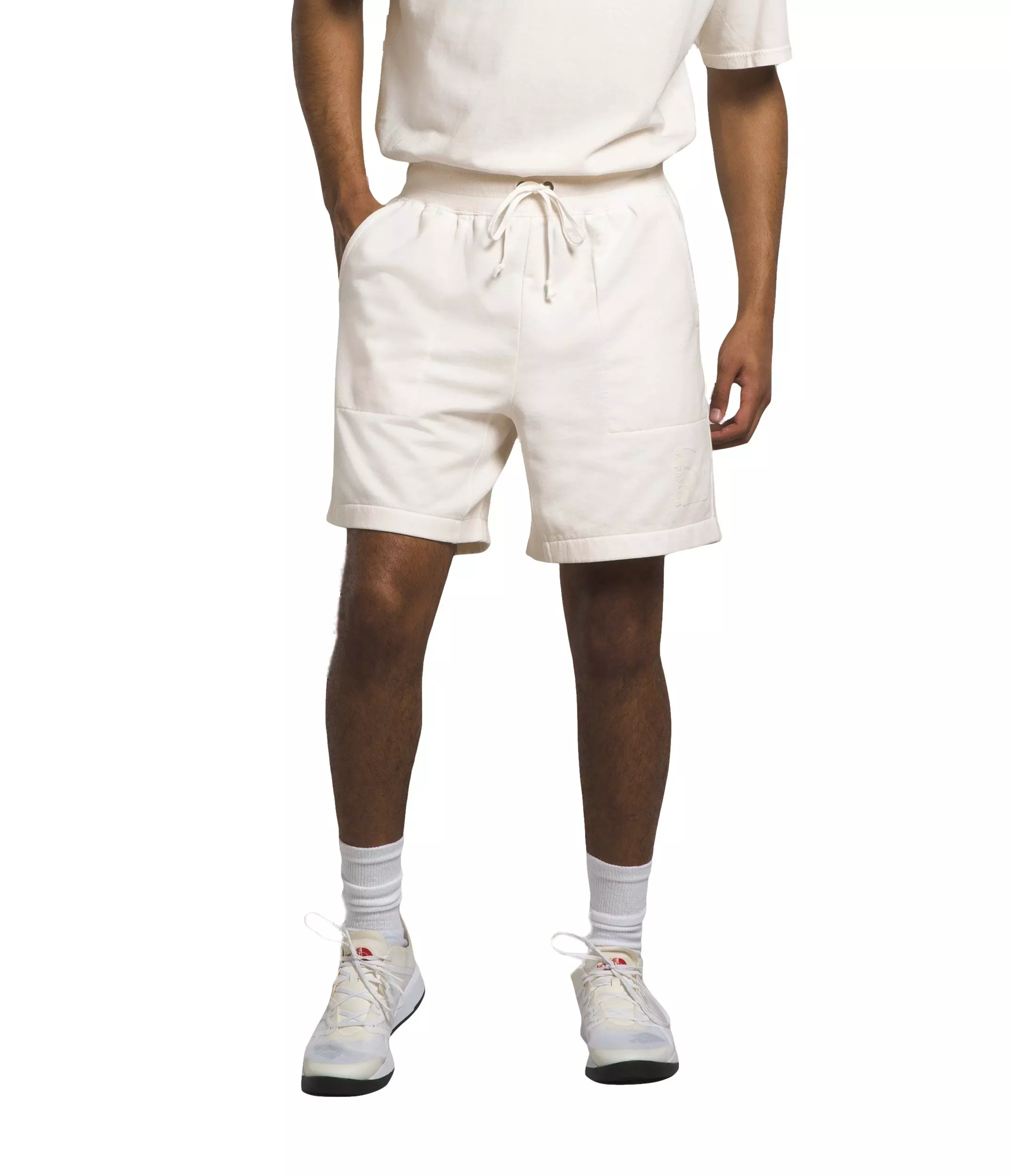 The North Face Men’s Garment Dye Fleece Shorts -White - WHITE