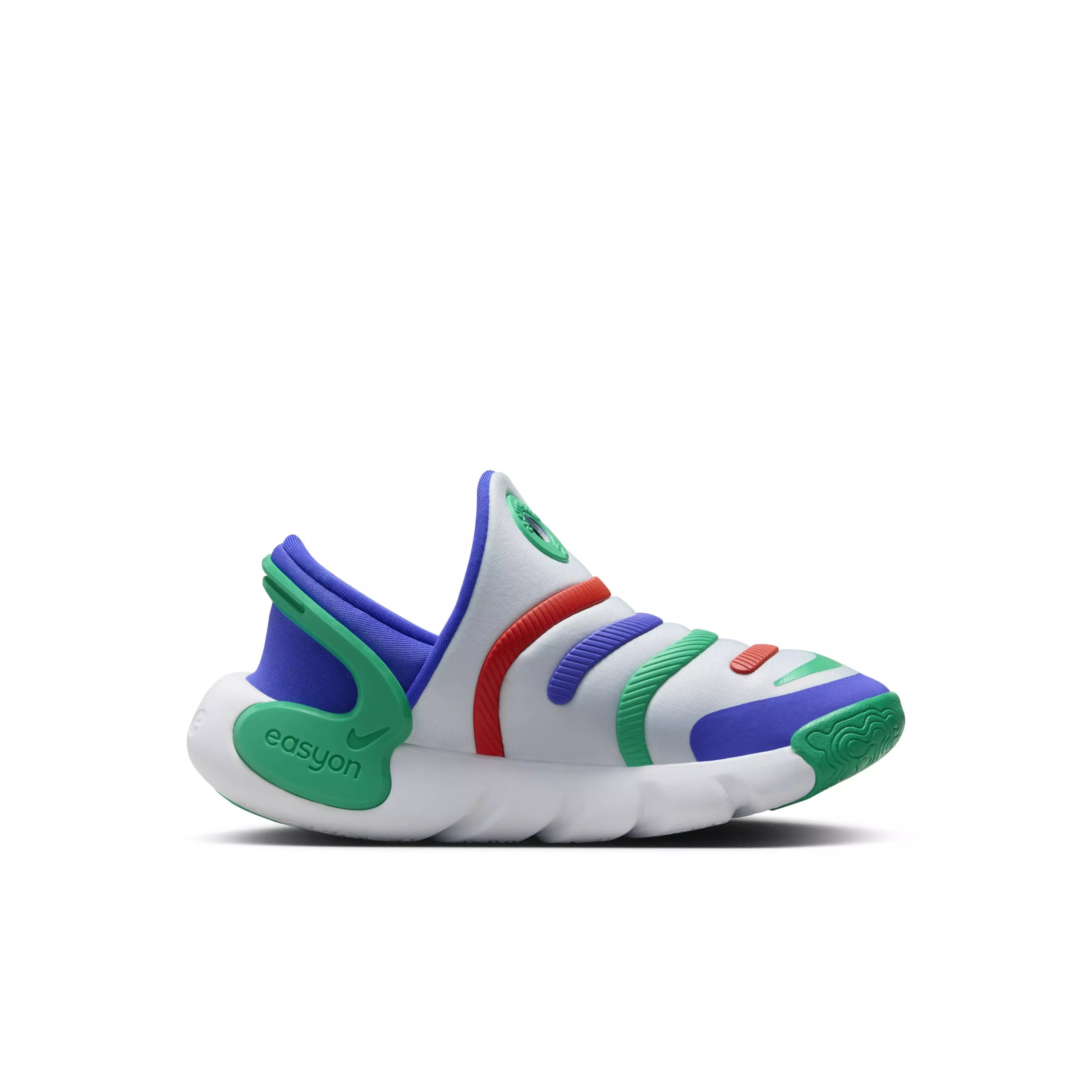 Nike Dynamo 2 EasyOn "Football Grey/Persian Violet/Stadium Green/Picante Red" Preschool Boys' Shoe - GREY/VIOLET/GREEN/RED