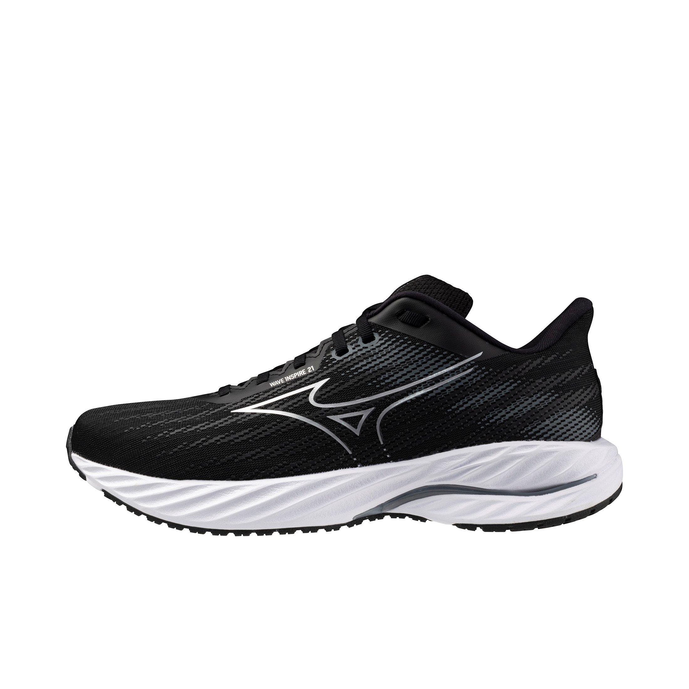 Mizuno Wave Inspire 21 2E "Black/Silver" Men's Wide Running Shoe - BLACK/SILVER Thumbnail View 2