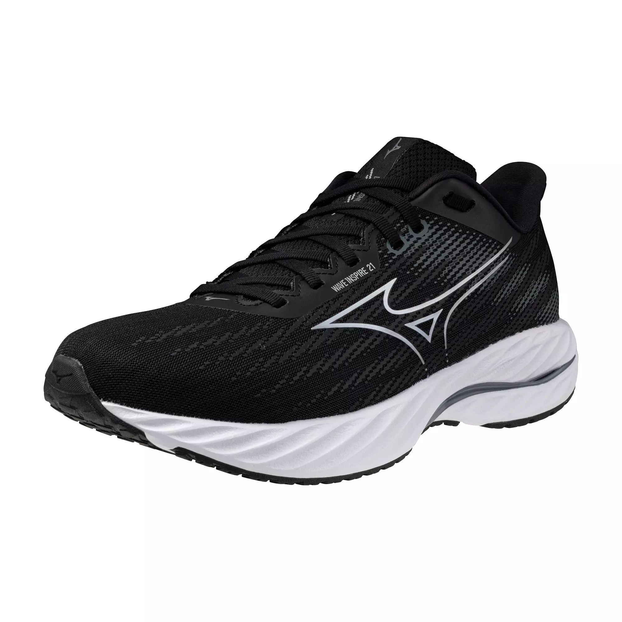 Mizuno Wave Inspire 21 2E "Black/Silver" Men's Wide Running Shoe - BLACK/SILVER