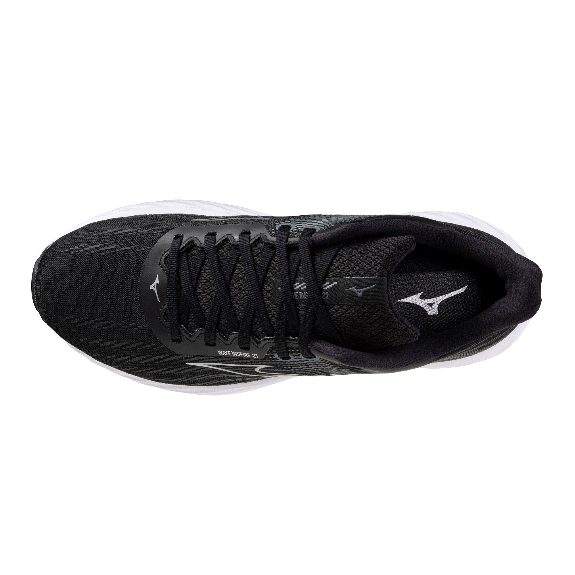 Mizuno Wave Inspire 21 2E "Black/Silver" Men's Wide Running Shoe - BLACK/SILVER Thumbnail View 6