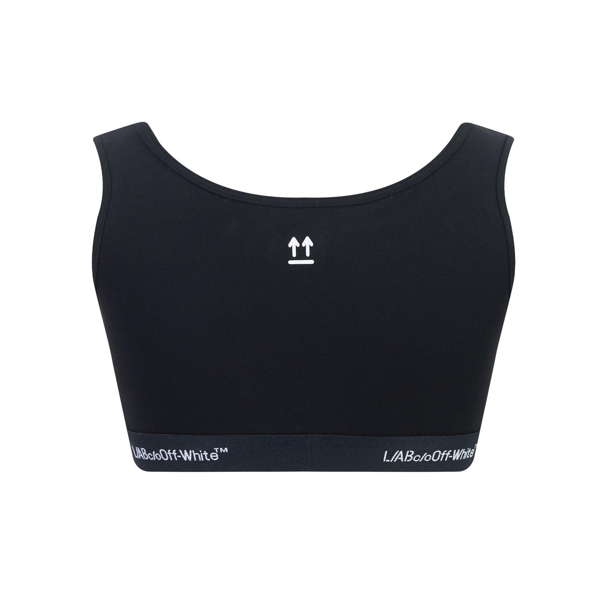 L/AB c/o Off-White Women&rsquo;s Horizontal Waistband Thick Strap Scoop Bra - Black - BLACK