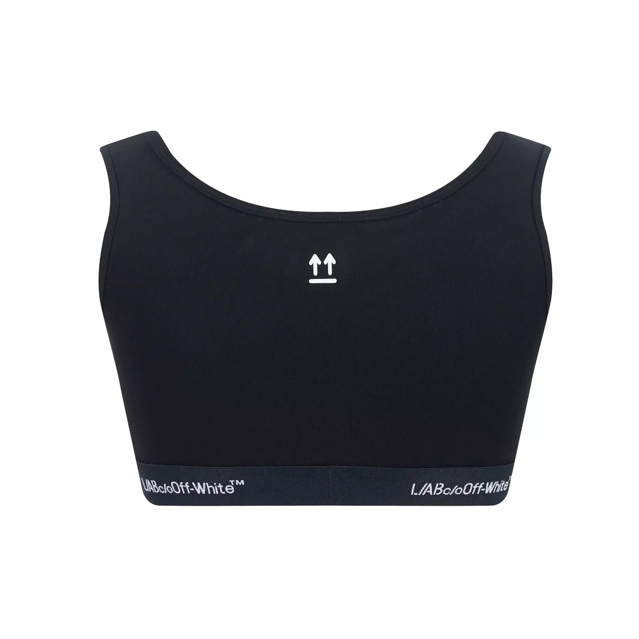 L/AB c/o Off-White Women&rsquo;s Horizontal Waistband Thick Strap Scoop Bra - Black - BLACK