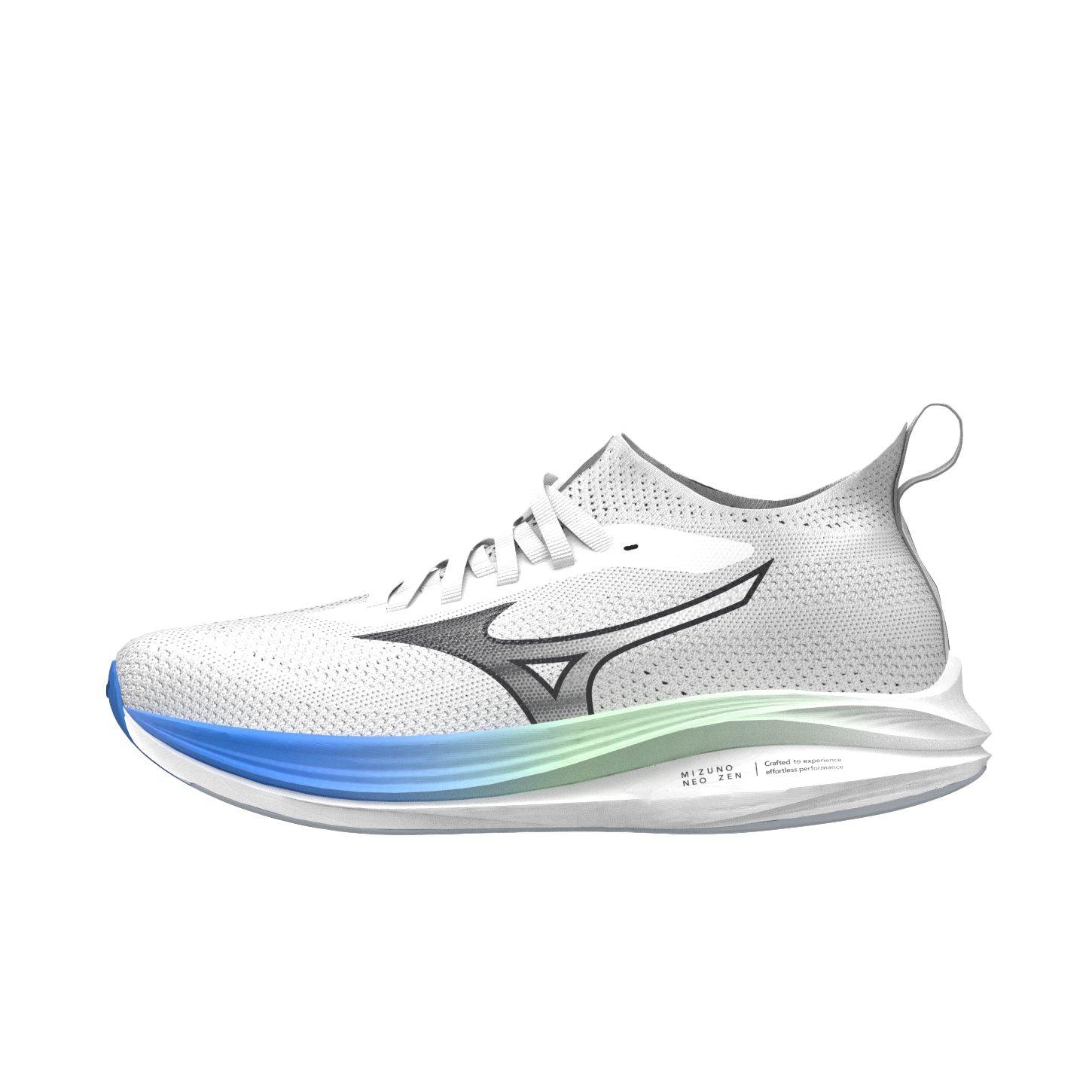 Mizuno Neo Zen "White/Frontier Blue" Men's Running Shoe - WHITE/BLUE Thumbnail View 2