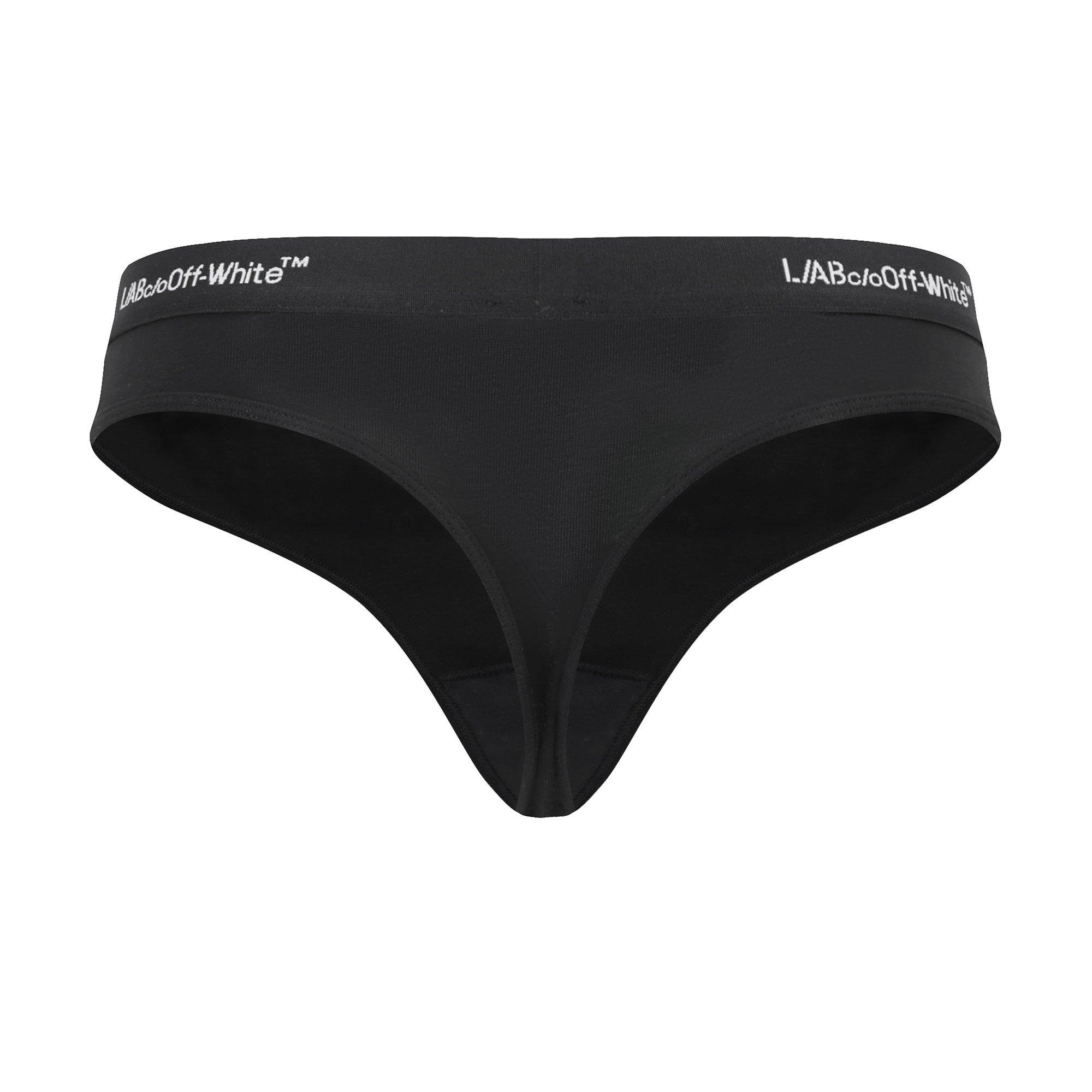 L/AB c/o Off-White Women&rsquo;s Horizontal Waistband Thong - Black - BLACK