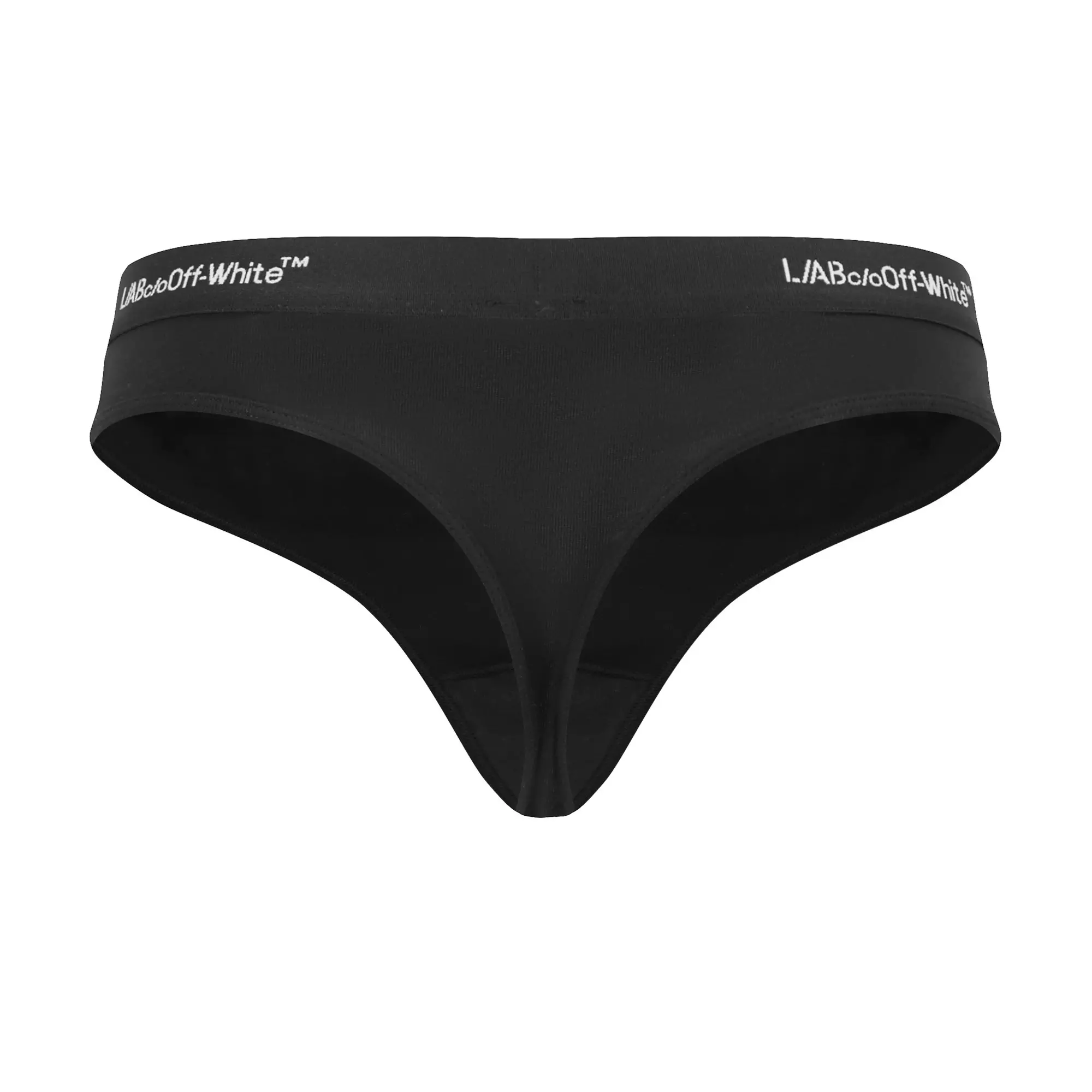 L/AB c/o Off-White Women&rsquo;s Horizontal Waistband Thong - Black - BLACK