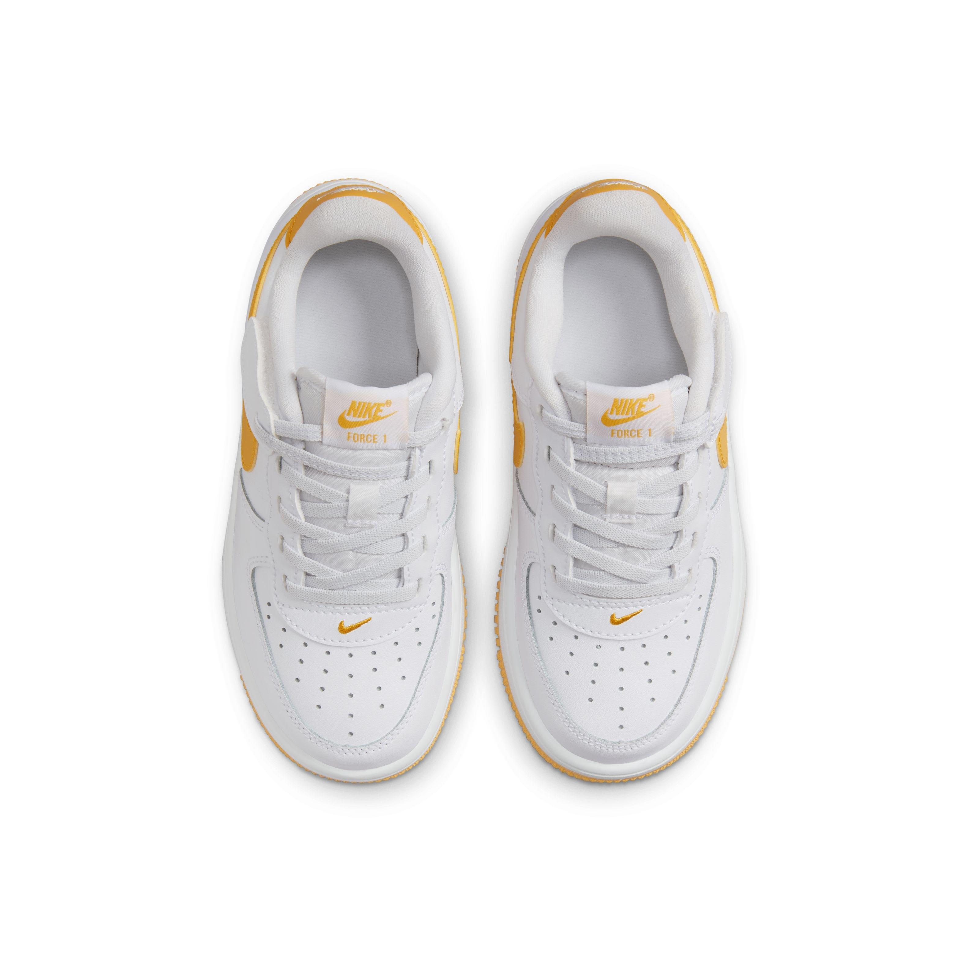 Nike Force 1 Low EasyOn Preschool Boys' "White/White/University Gold" Shoe