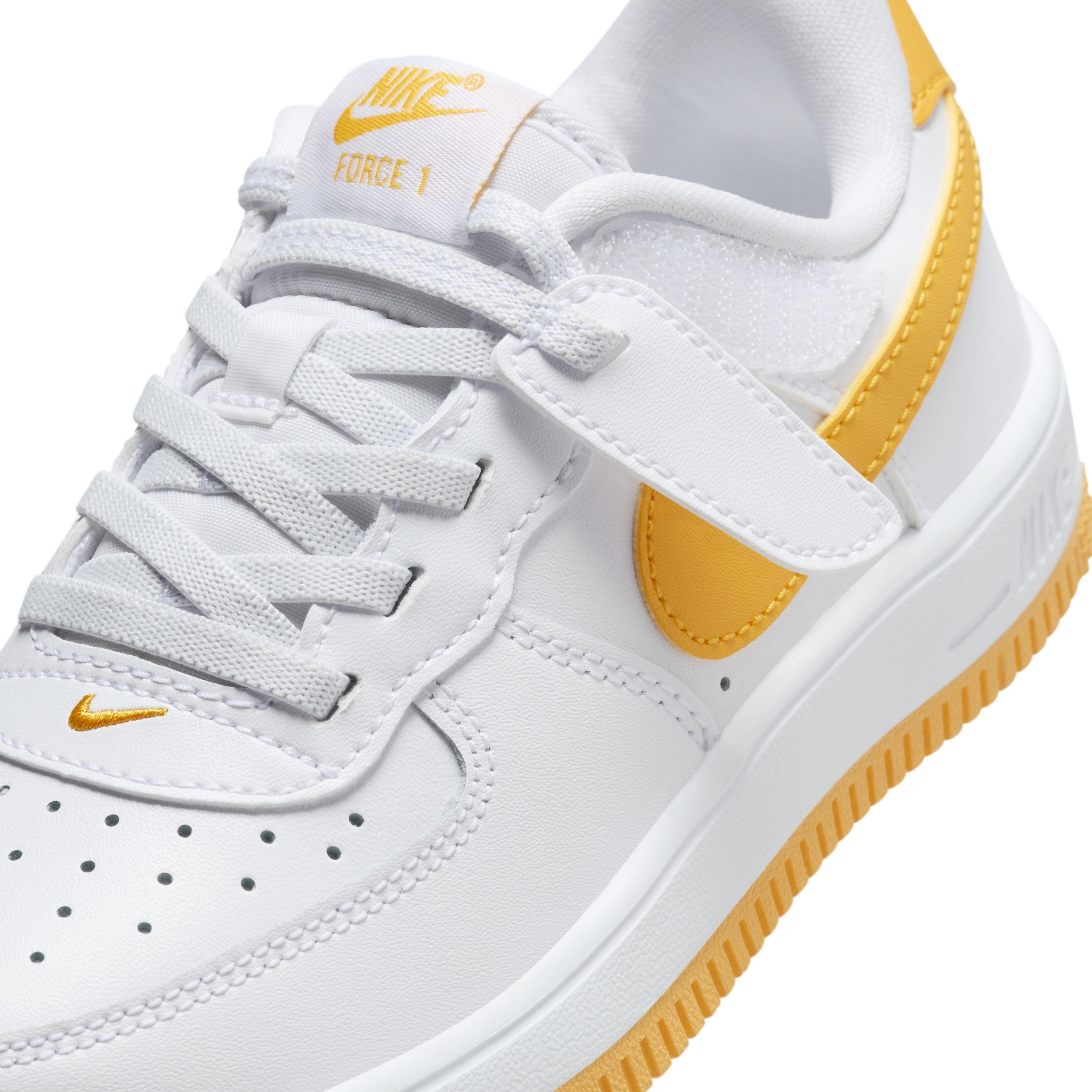 Nike Force 1 Low EasyOn Preschool Boys' "White/White/University Gold" Shoe