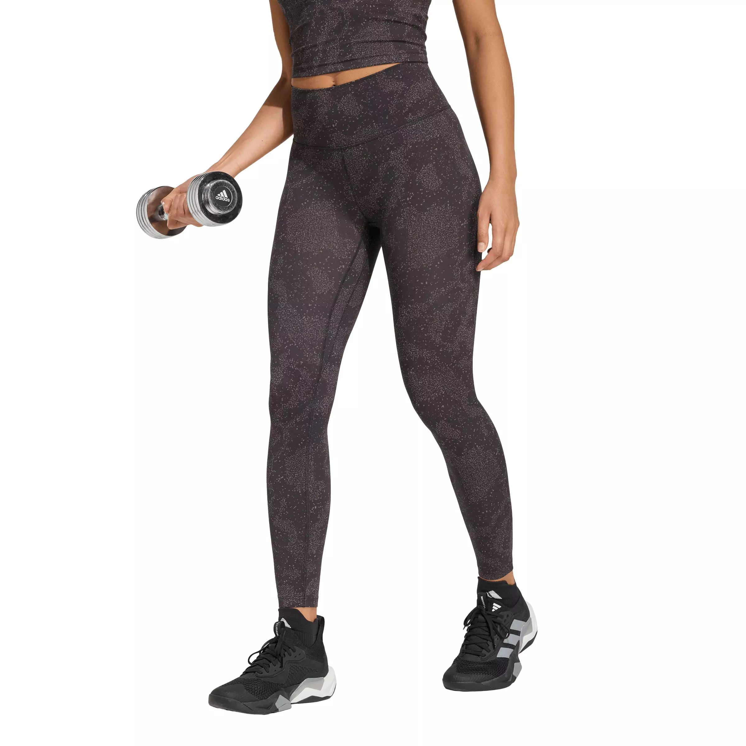 adidas Women's All Me Print 7/8 Leggings - Charcoal - CHARCOAL
