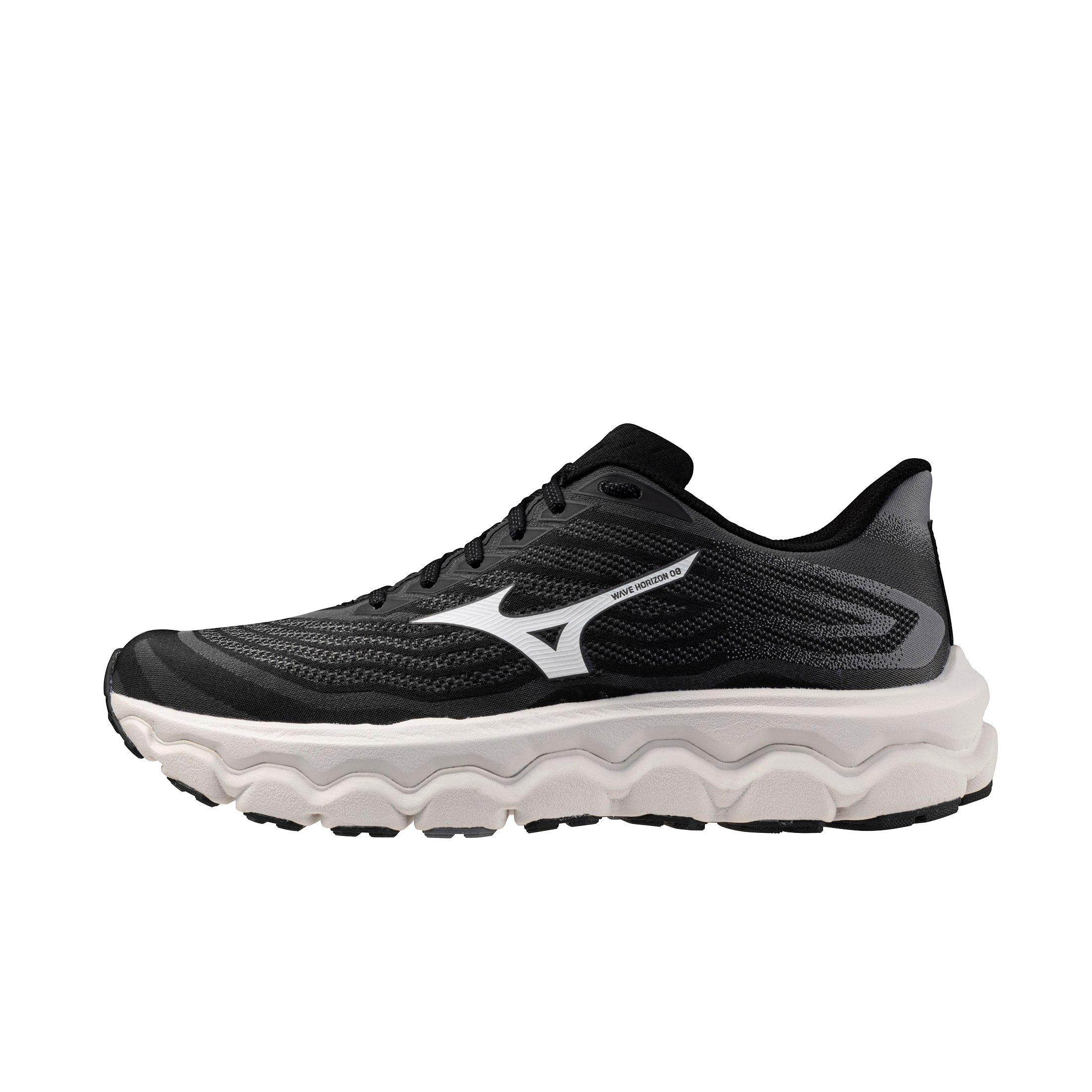 Mizuno Wave Horizon 8 2E "Black/White" Men's Wide Running Shoe - BLACK/WHITE Thumbnail View 2