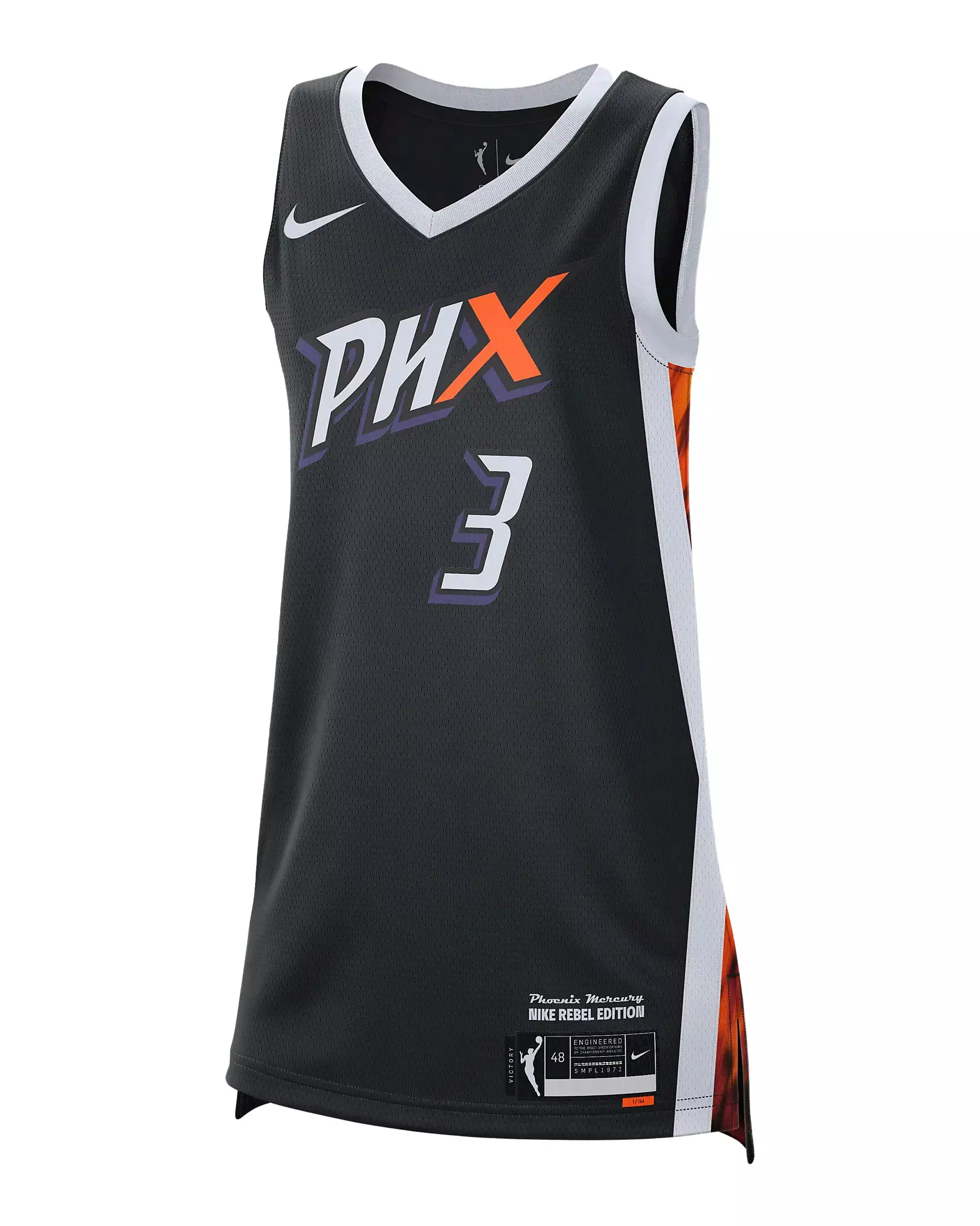 Nike Women's WNBA Phoenix Mercury Rebel Edition Victory Jersey-Black - BLACK