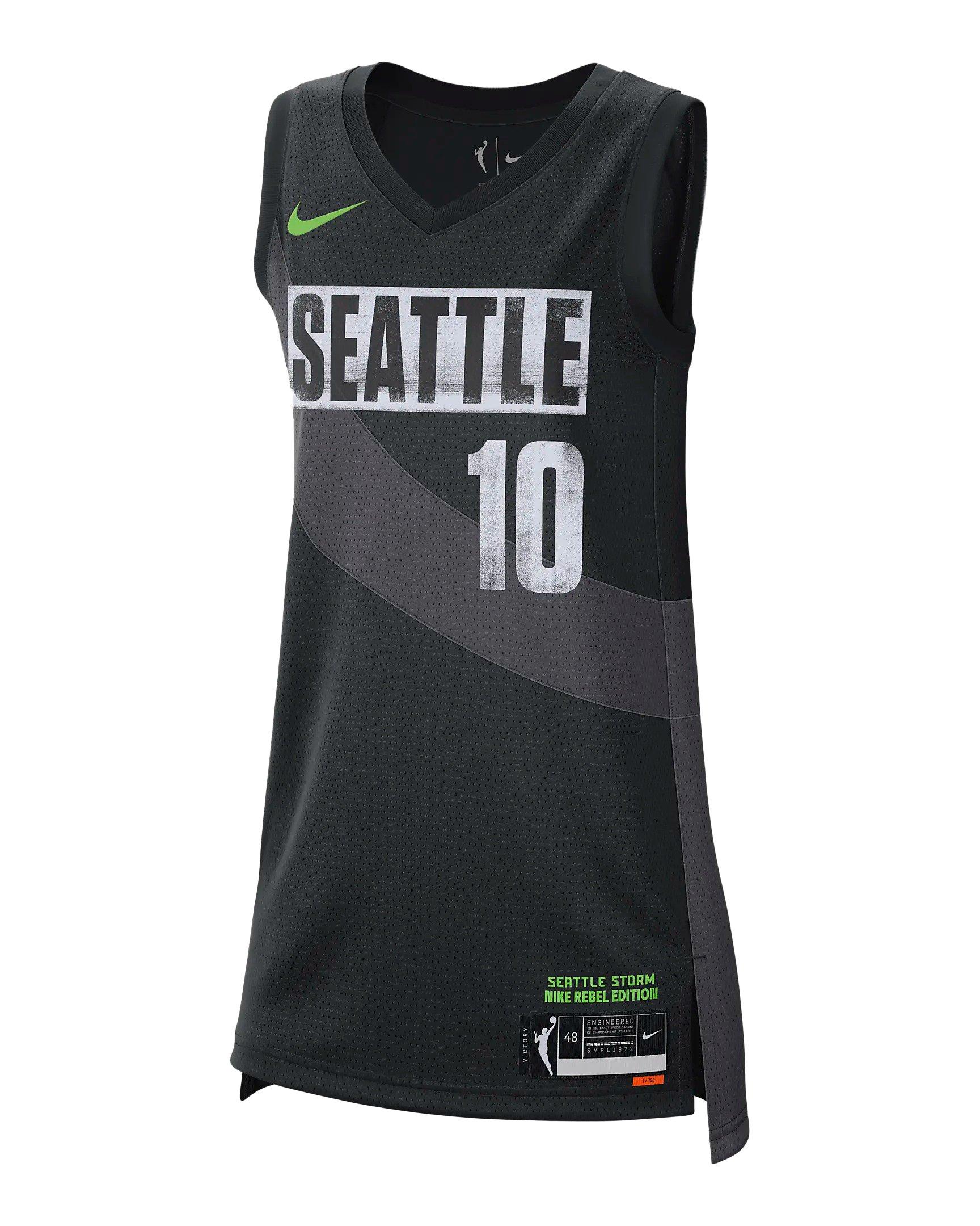 Nike Women's WNBA Seattle Storm Rebel Edition Victory Jersey-Black - BLACK Thumbnail View 1