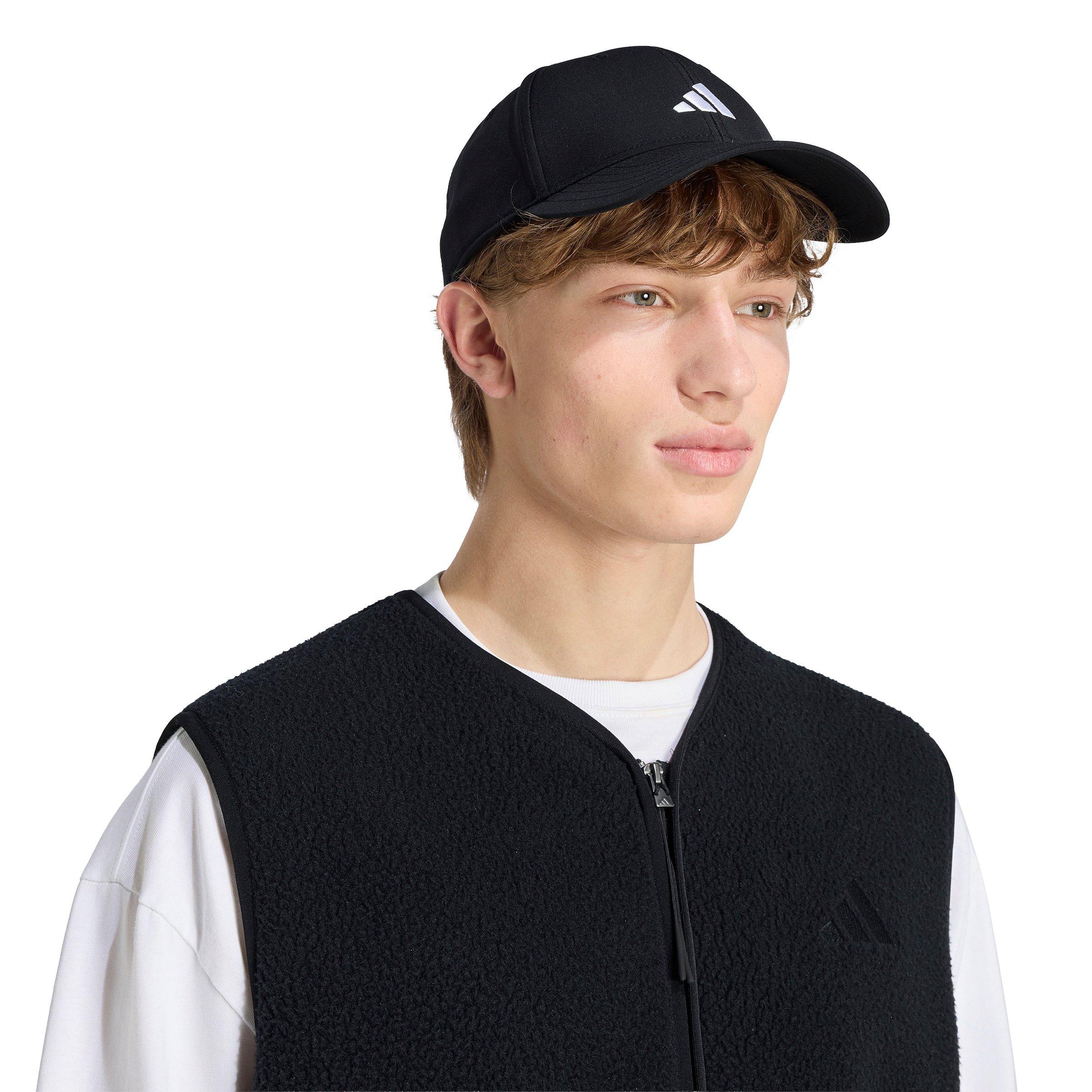 adidas Men's City Tech 3 Stripes High Pile Fleece Vest - Black - BLACK
