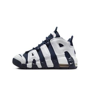 Nike Air More Uptempo "White/Metallic Gold/University Red/Midnight Navy" Grade School Boys' Shoe