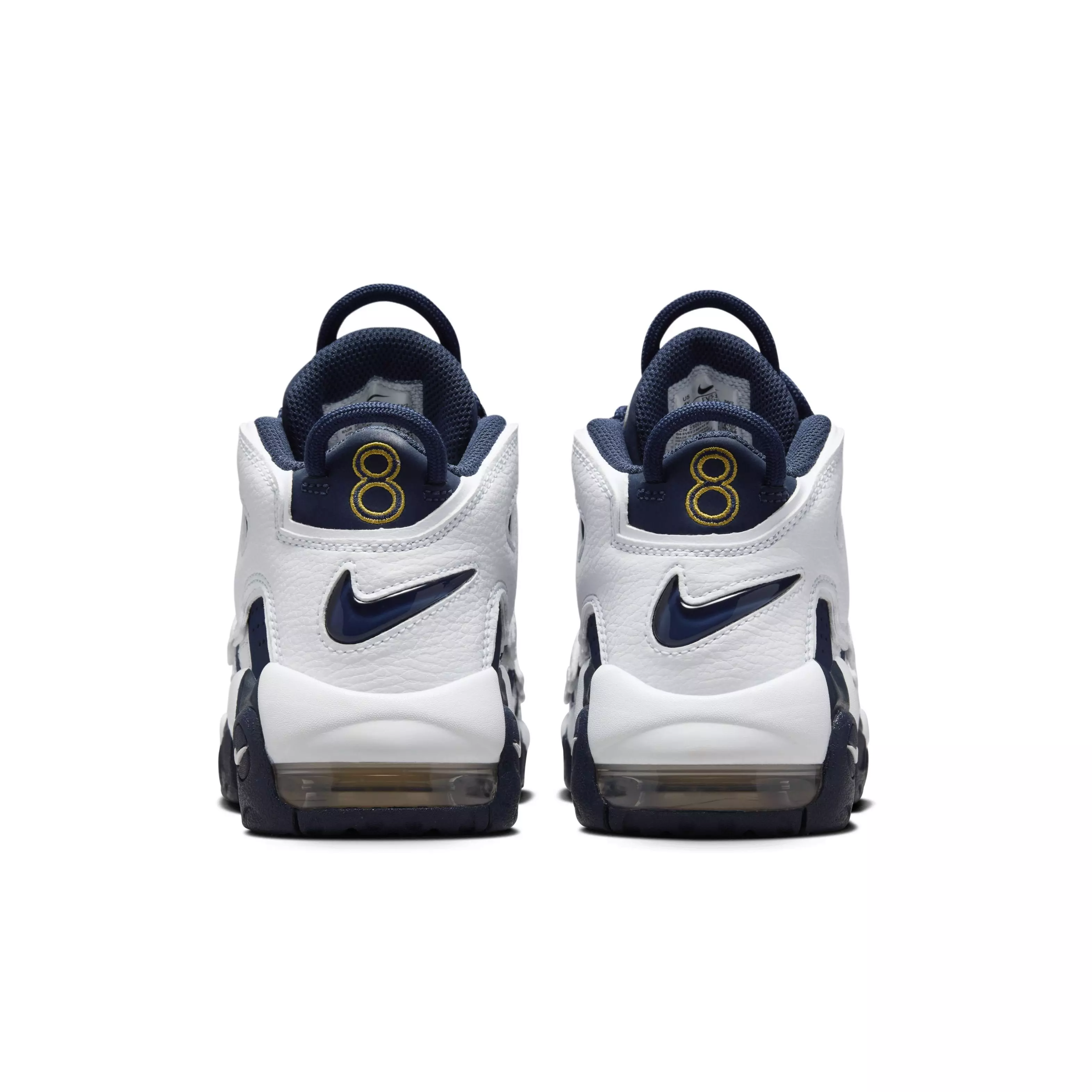 Nike Air More Uptempo "White/Metallic Gold/University Red/Midnight Navy" Grade School Boys' Shoe - WHITE/GOLD/RED/NAVY
