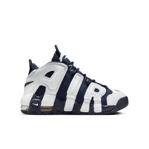 Nike Air More Uptempo "White/Metallic Gold/University Red/Midnight Navy" Grade School Boys' Shoe