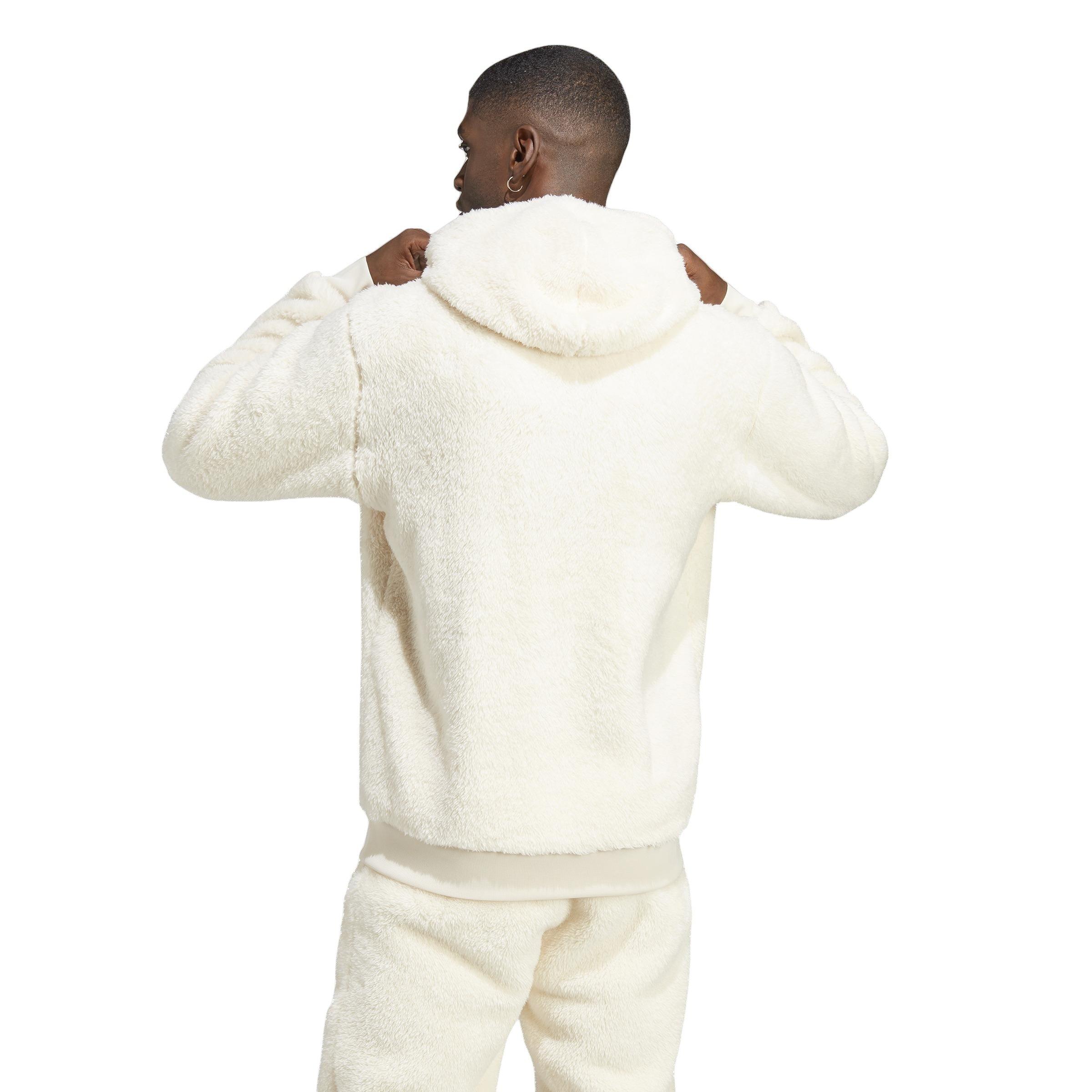 Mens white best sale fluffy hoodie