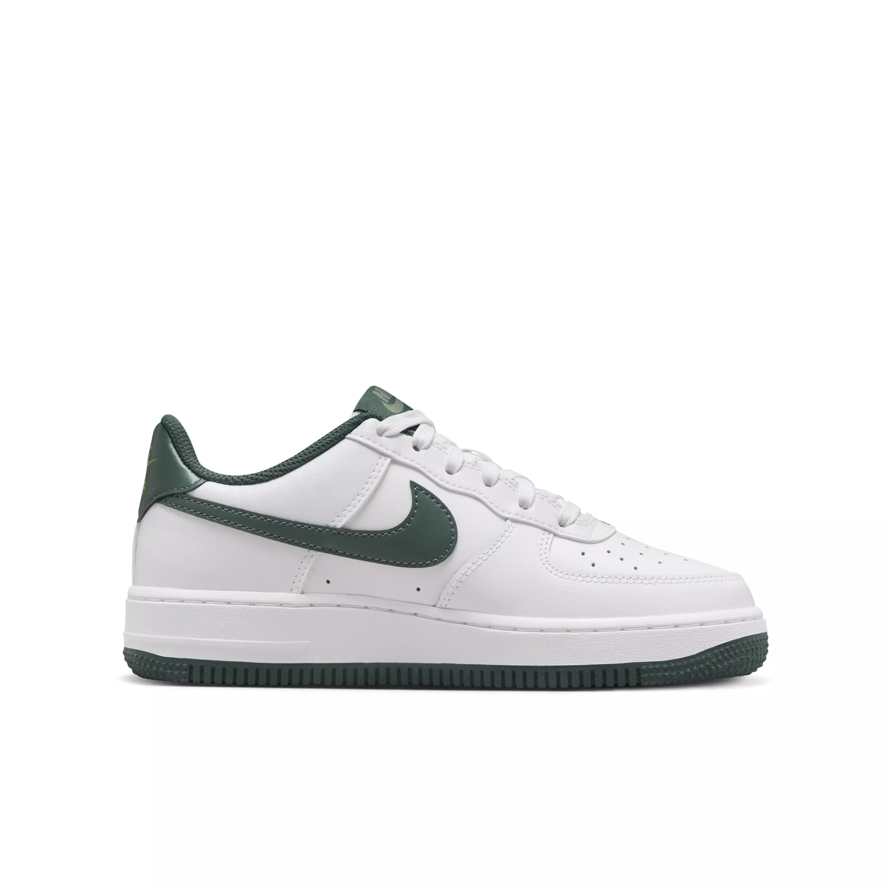 Nike Air Force 1 "White/Oil Green/Vintage Green" Grade School Boys' Shoe - WHITE/GREEN/GREEN