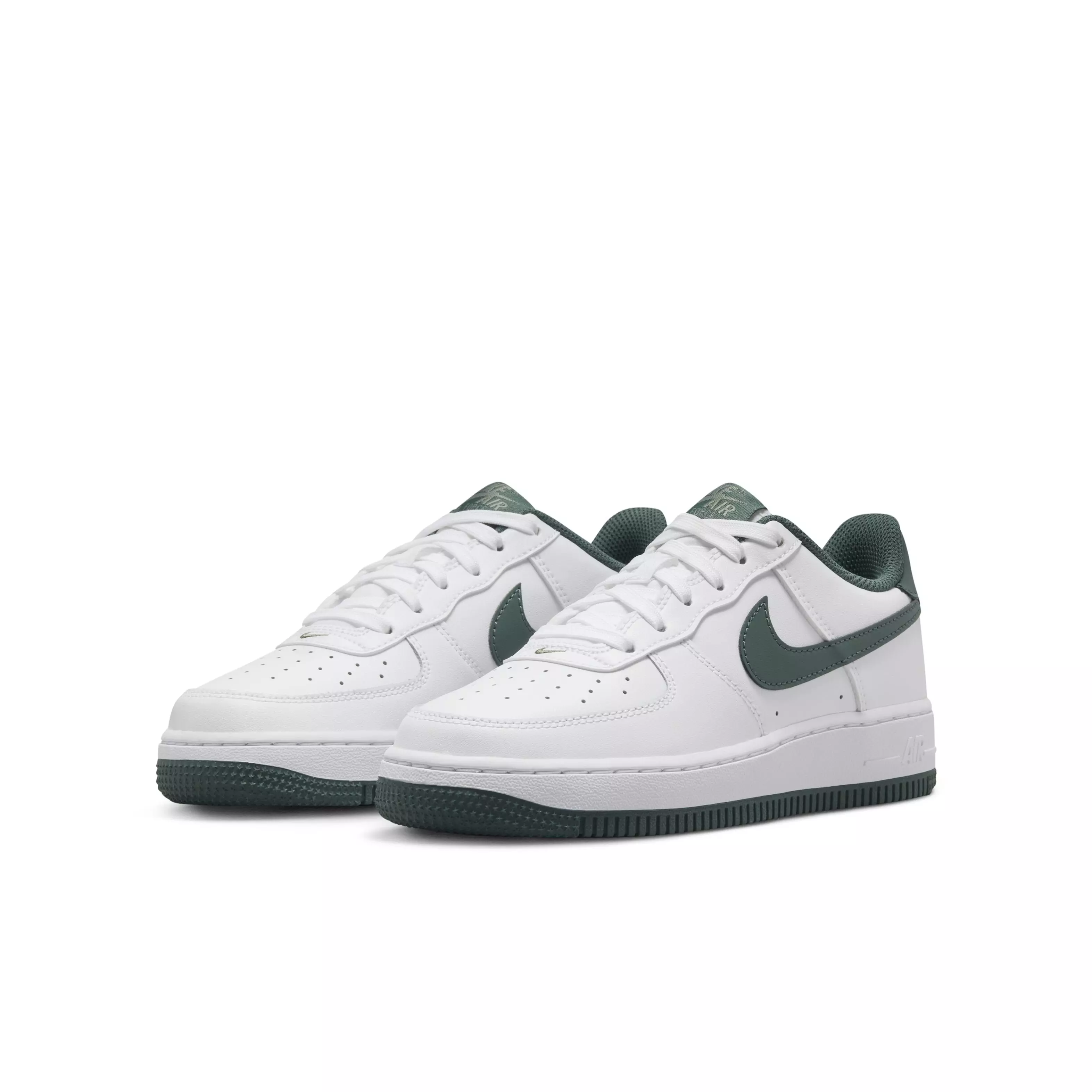 Nike Air Force 1 "White/Oil Green/Vintage Green" Grade School Boys' Shoe - WHITE/GREEN/GREEN