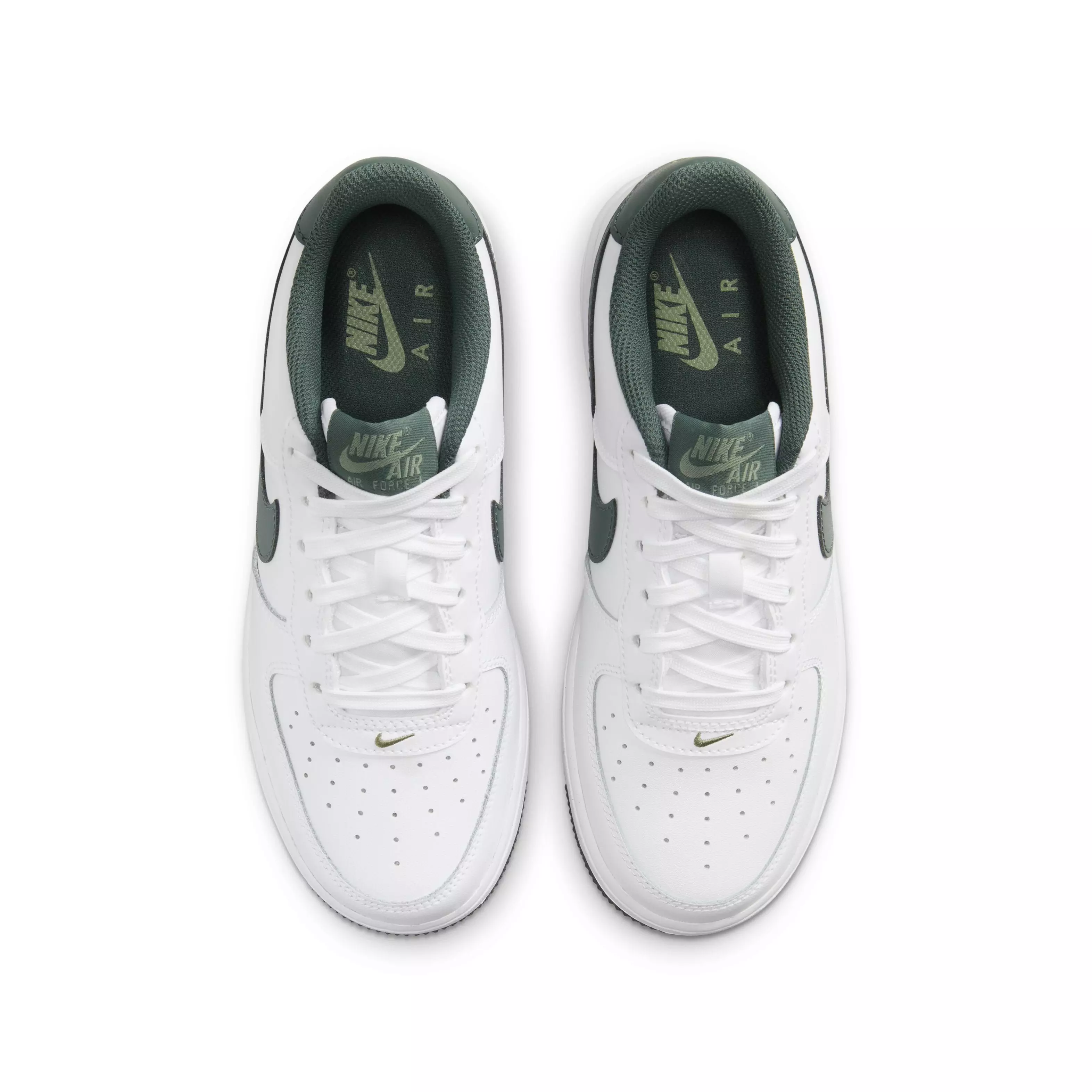 Nike Air Force 1 "White/Oil Green/Vintage Green" Grade School Boys' Shoe - WHITE/GREEN/GREEN