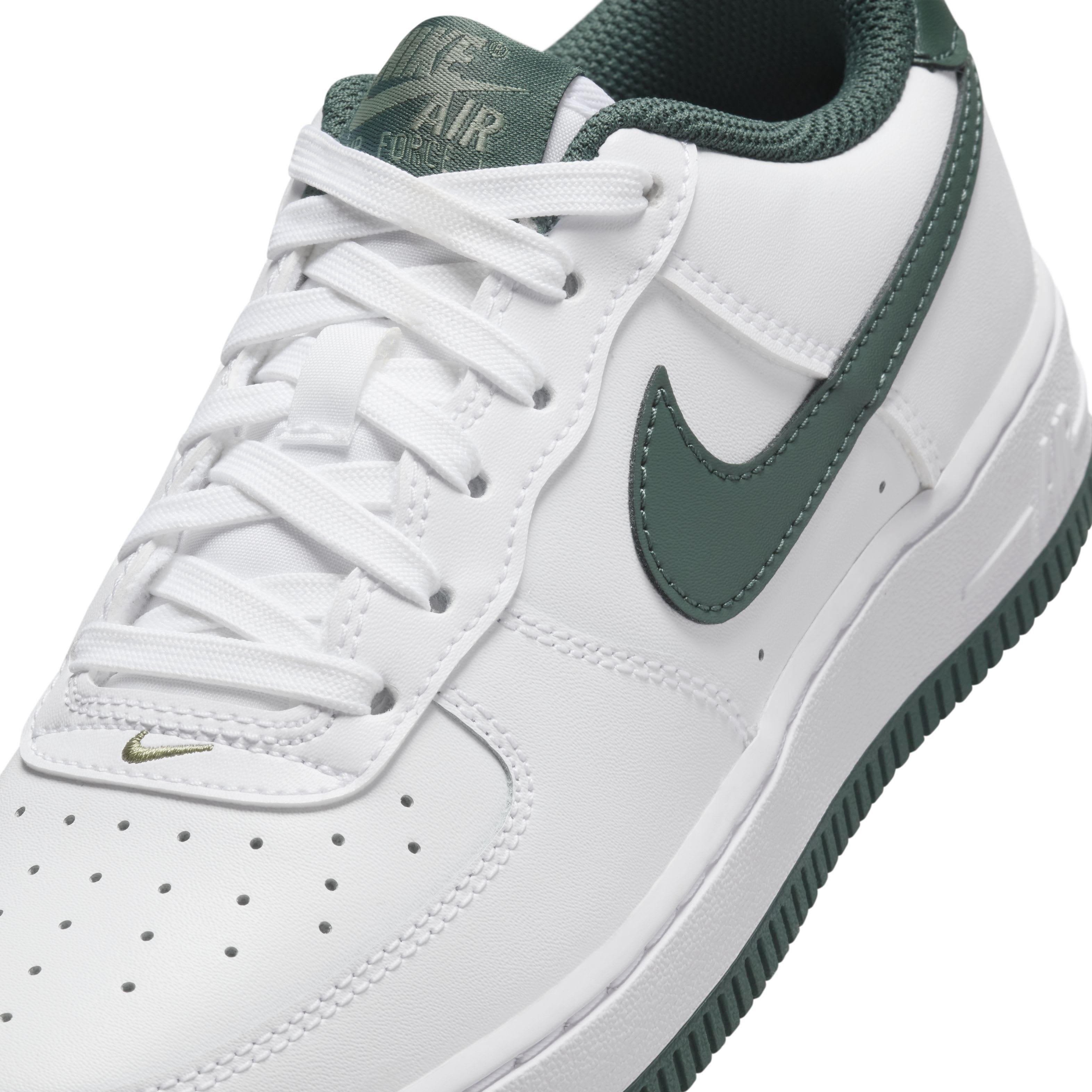 Nike Air Force 1 "White/Oil Green/Vintage Green" Grade School Boys' Shoe - WHITE/GREEN/GREEN Thumbnail View 7
