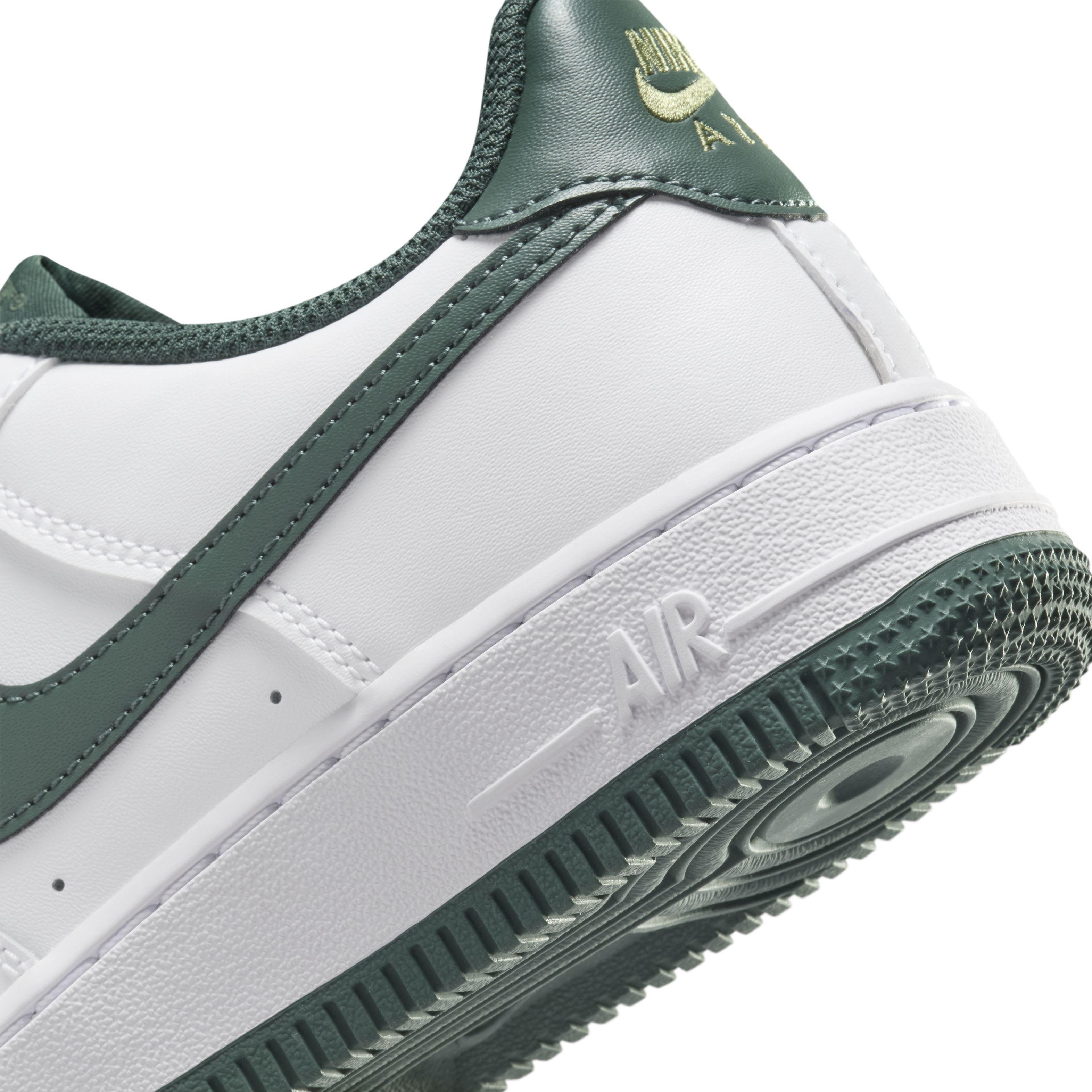 Nike Air Force 1 "White/Oil Green/Vintage Green" Grade School Boys' Shoe - WHITE/GREEN/GREEN Thumbnail View 8