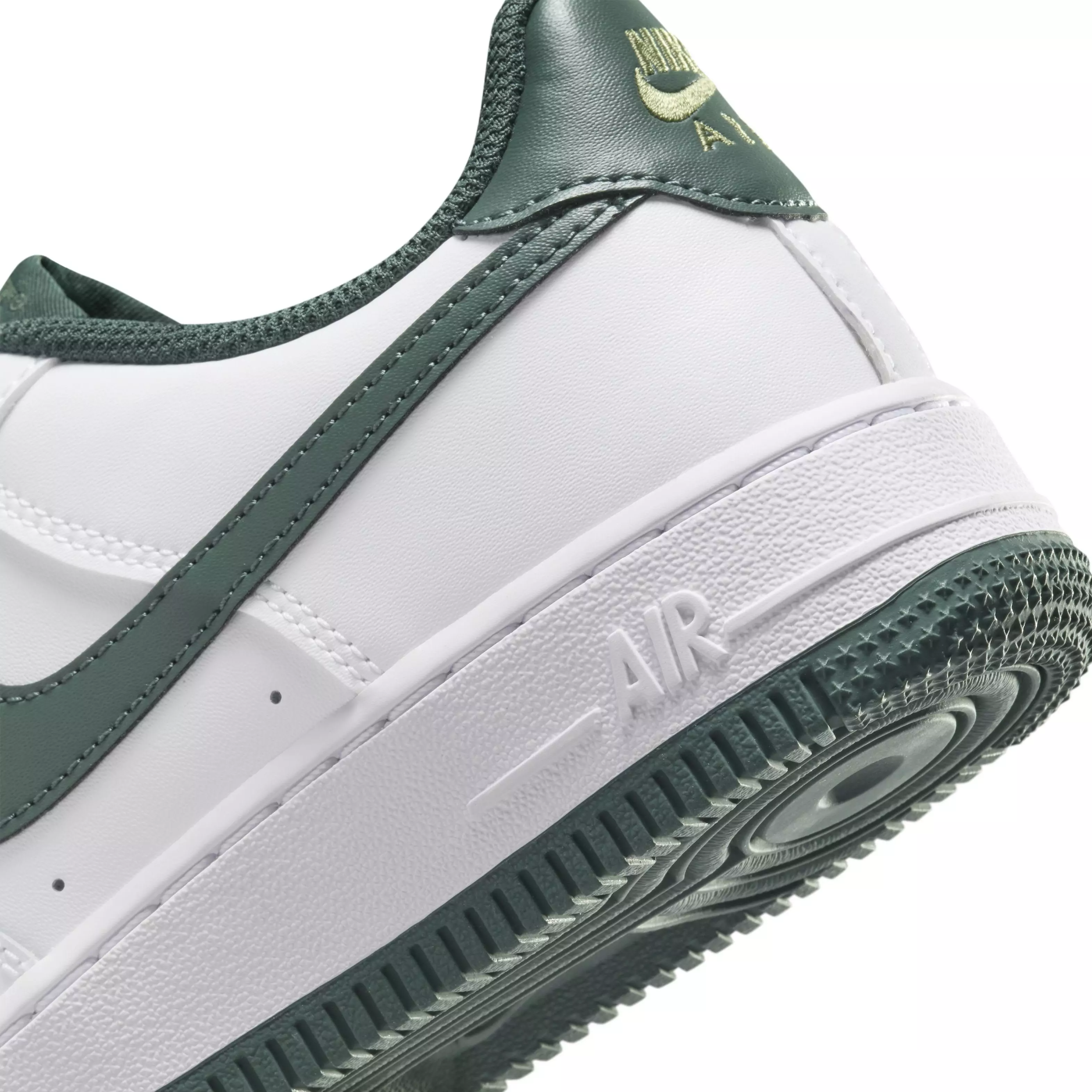 Nike Air Force 1 "White/Oil Green/Vintage Green" Grade School Boys' Shoe - WHITE/GREEN/GREEN