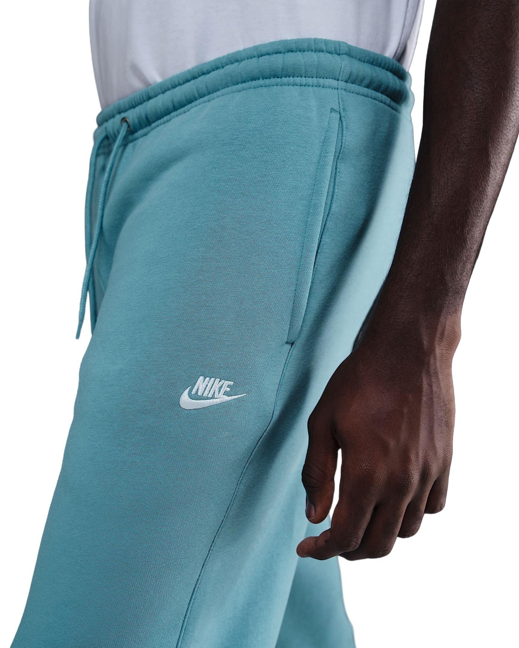 Nike Men's Club Cuffed Brushed Fleece Pants -Turquoise - TURQUOISE  Thumbnail View 4