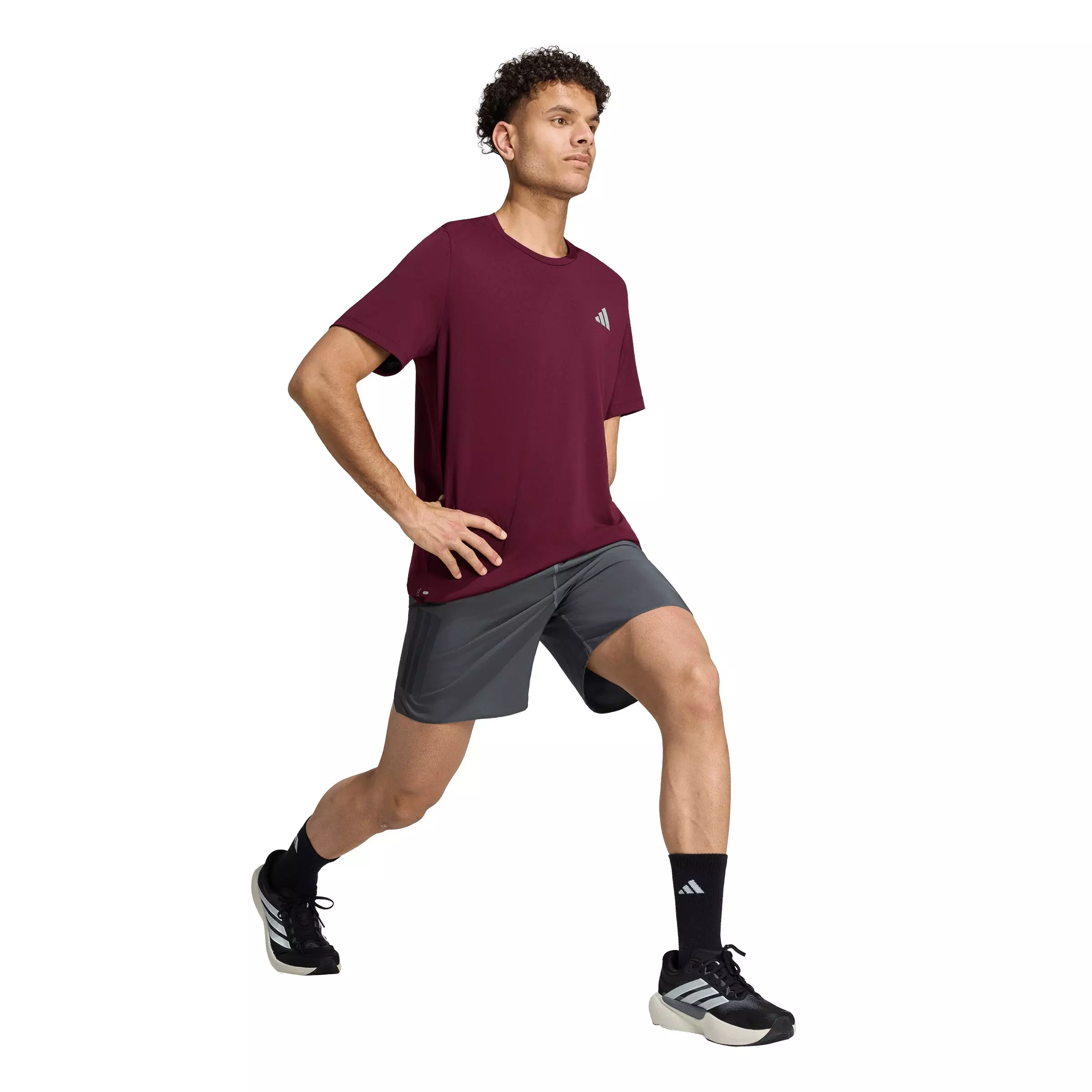 adidas Men's ADI365 Running Climacool Iconic T-Shirt - Maroon - MAROON