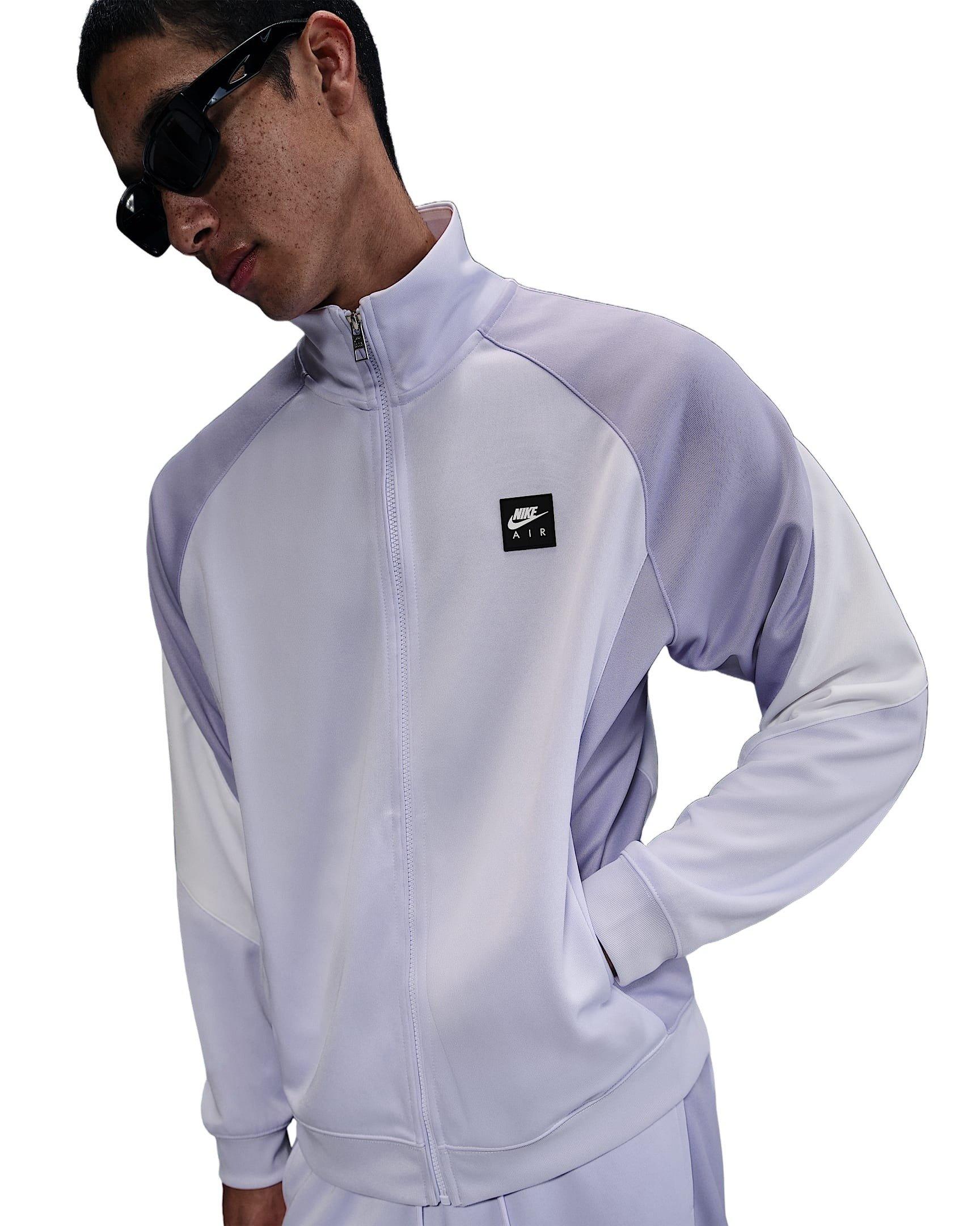 Nike Air Men's Poly-Knit Full-Zip Jacket -Purple - PURPLE Thumbnail View 1