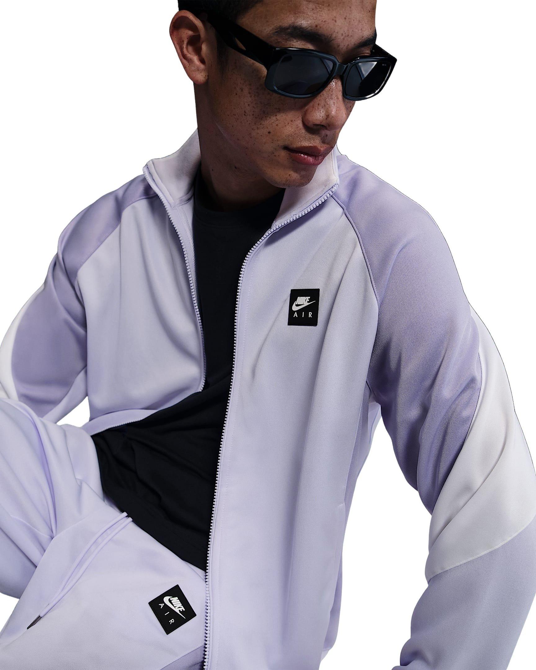 Nike Air Men's Poly-Knit Full-Zip Jacket -Purple - PURPLE Thumbnail View 3