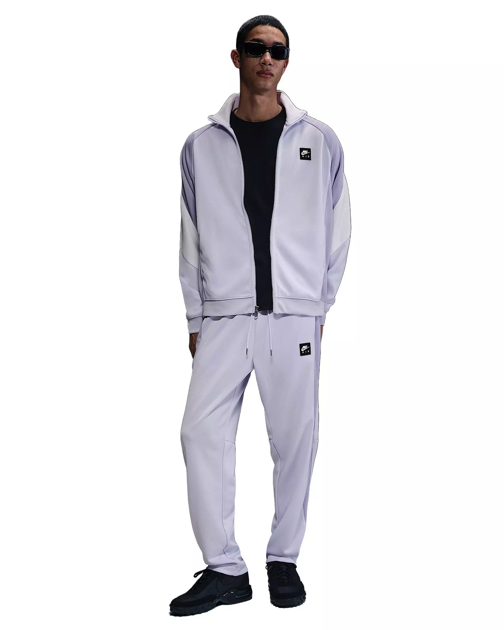 Nike Air Men's Poly-Knit Full-Zip Jacket -Purple - PURPLE