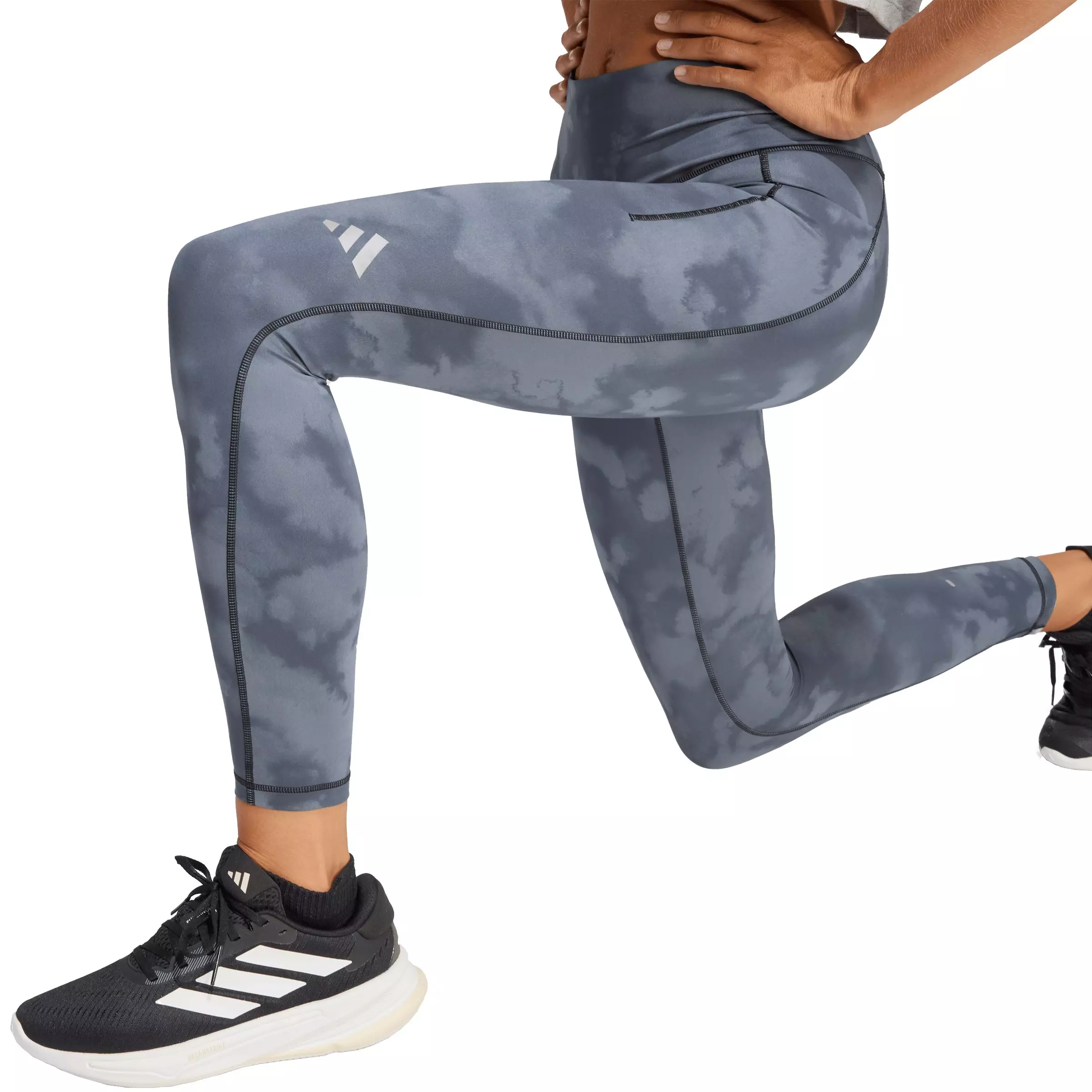 adidas Women's adi365 Climacool All Over Print Running 7/8 Leggings-Black - BLACK
