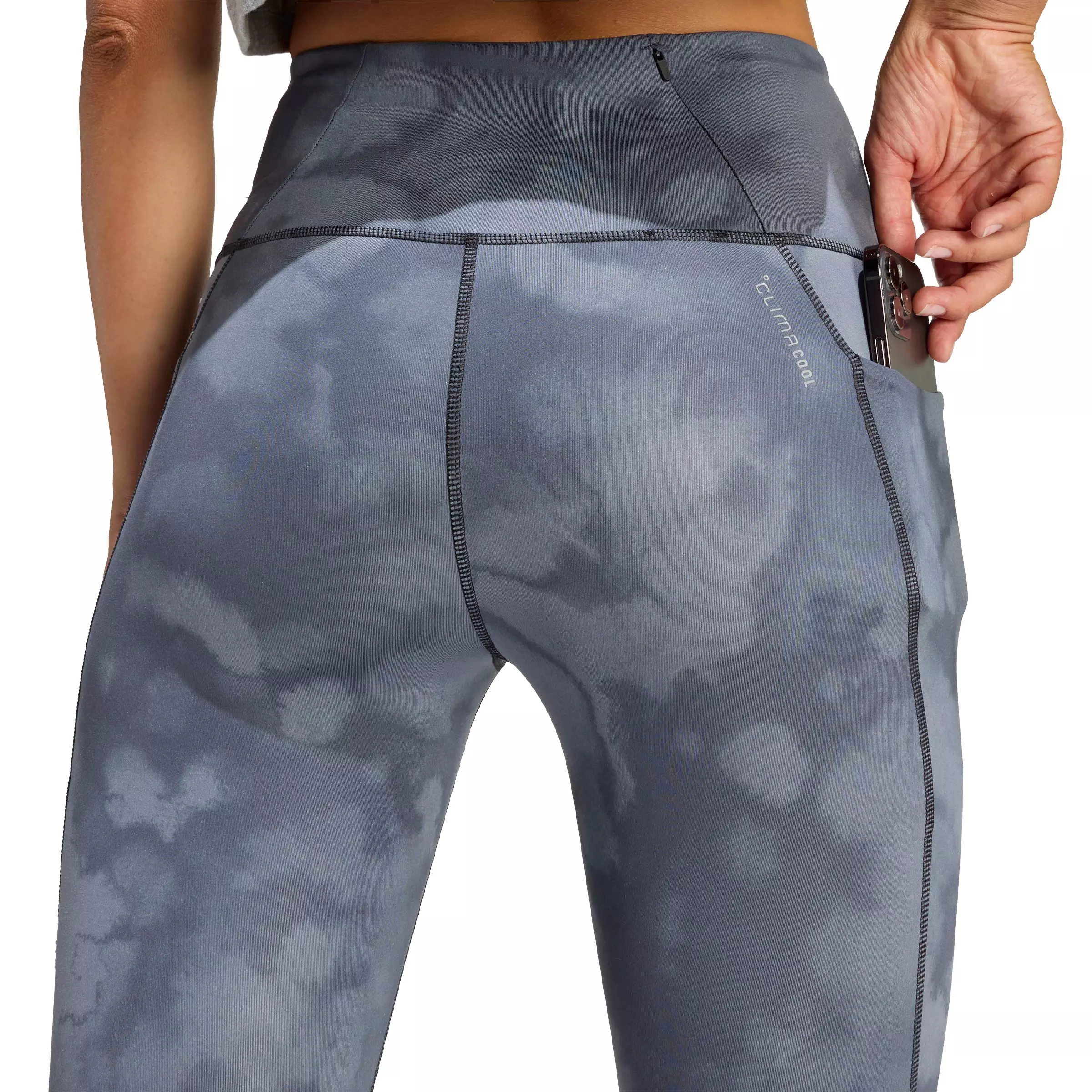 adidas Women's adi365 Climacool All Over Print Running 7/8 Leggings - Black - BLACK