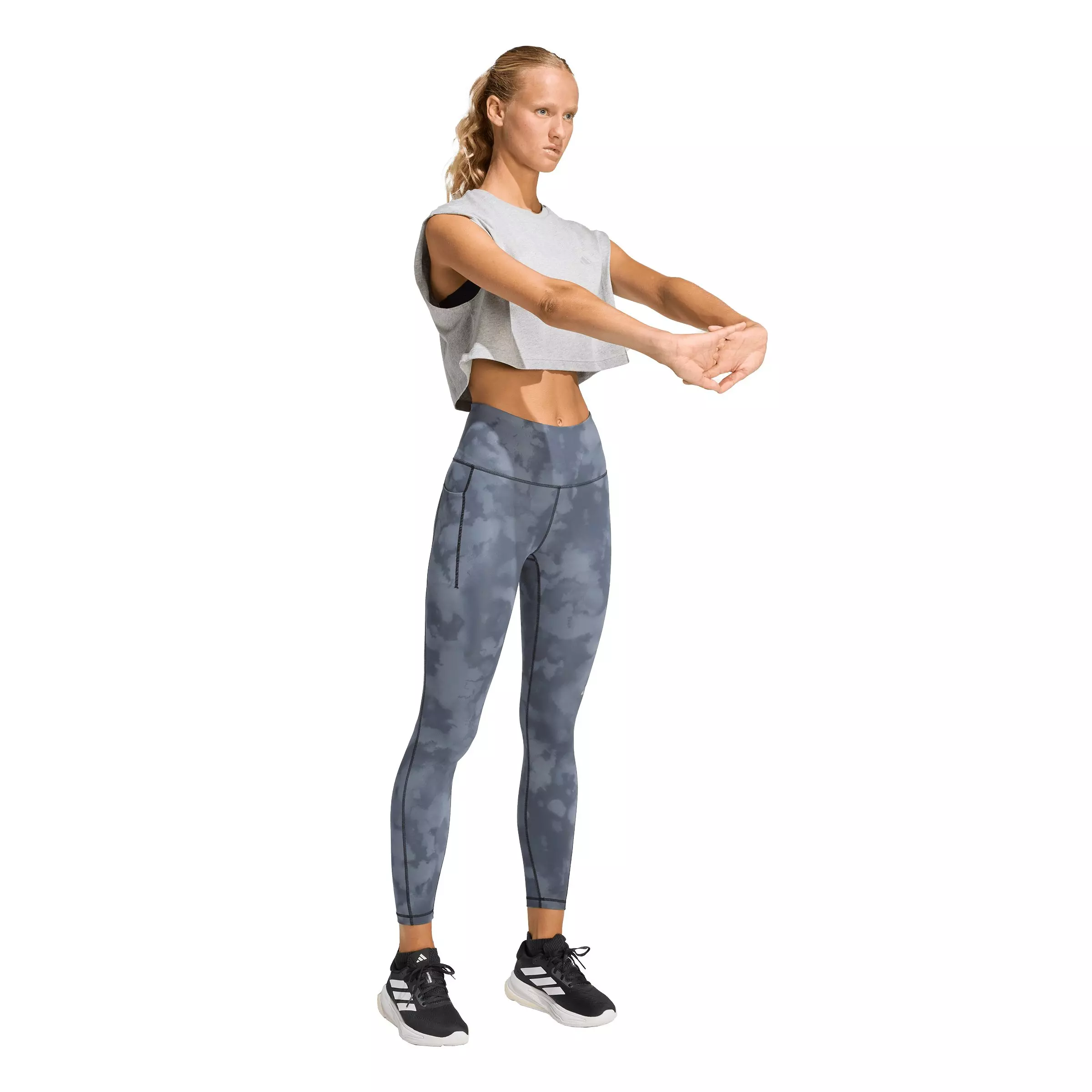 adidas Women's adi365 Climacool All Over Print Running 7/8 Leggings-Black - BLACK