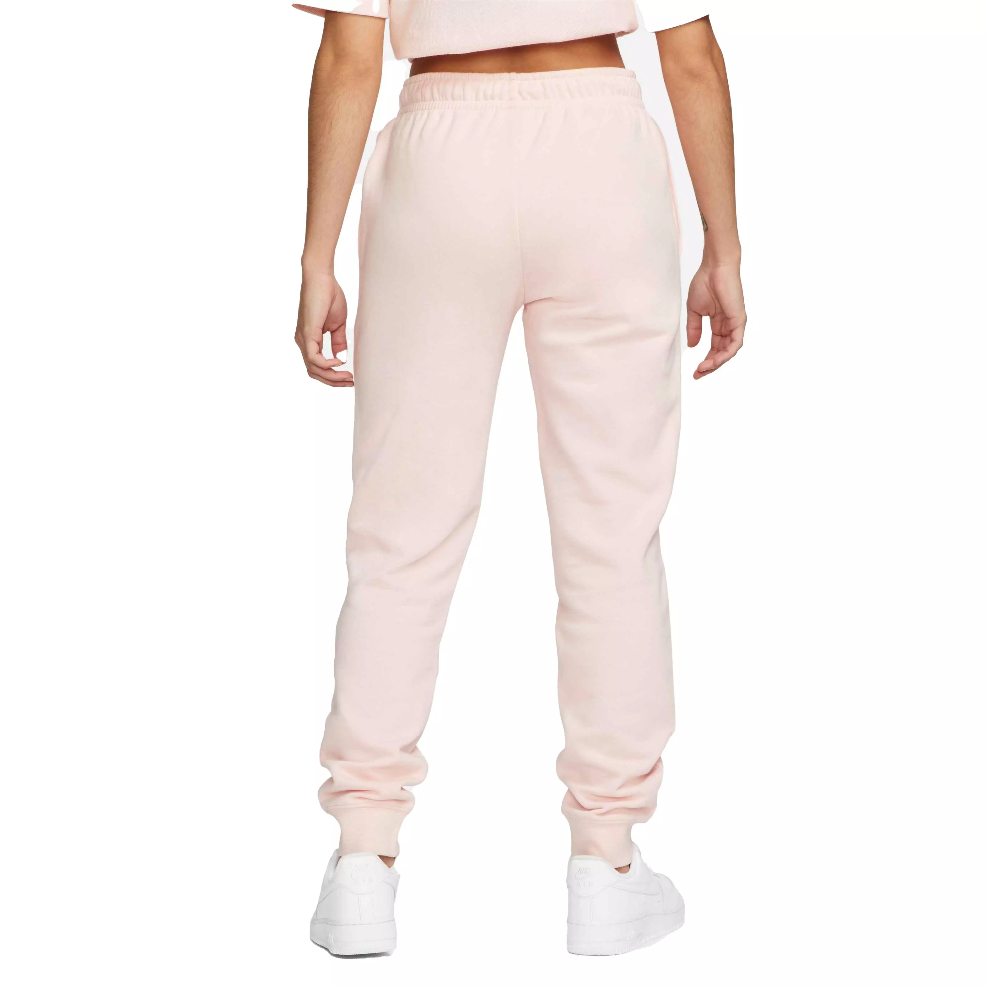 Nike Women's Sportswear Essential MR Fleece Pants-Lt Pink - PINK