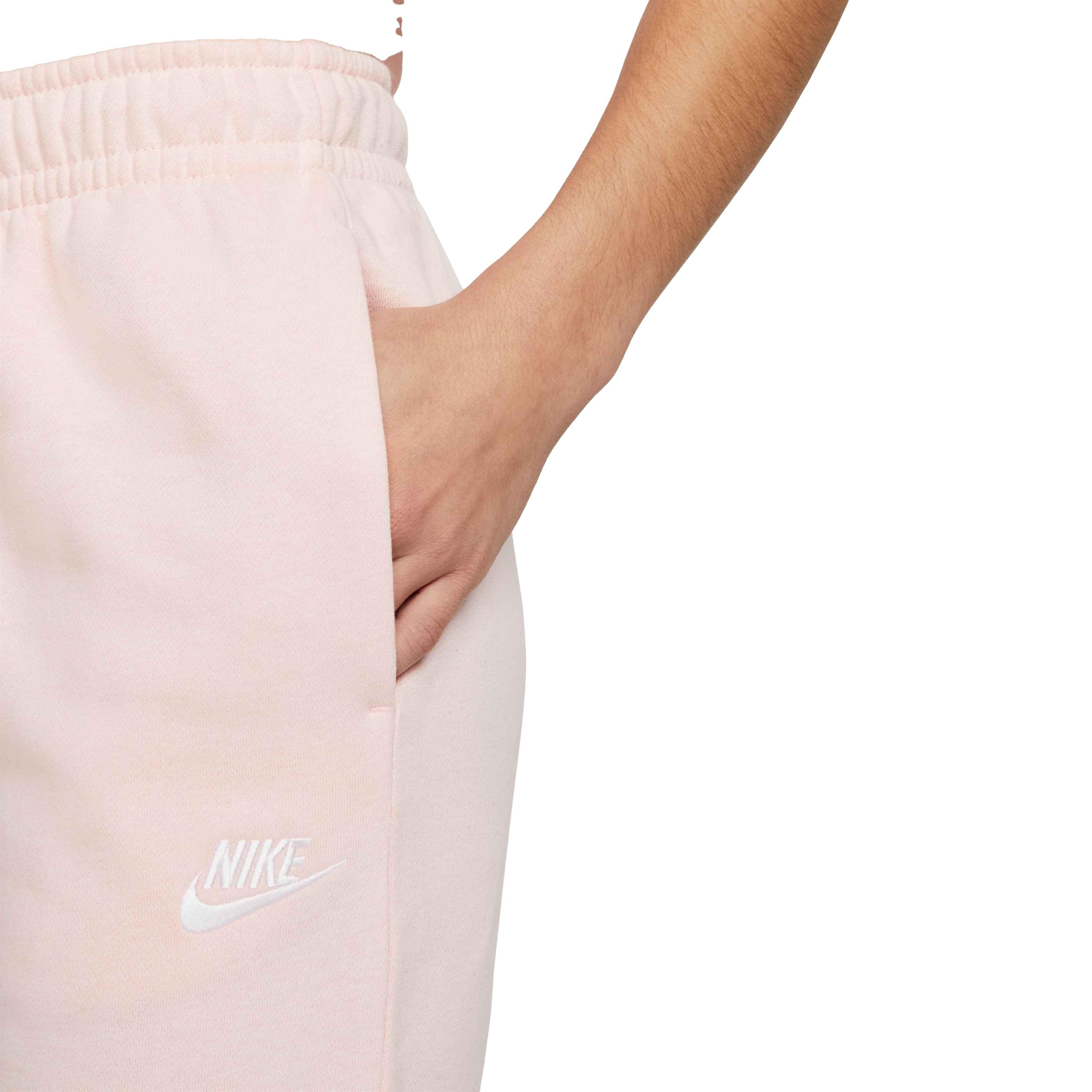 Nike Women's Sportswear Essential MR Fleece Pants-Lt Pink - PINK Thumbnail View 3
