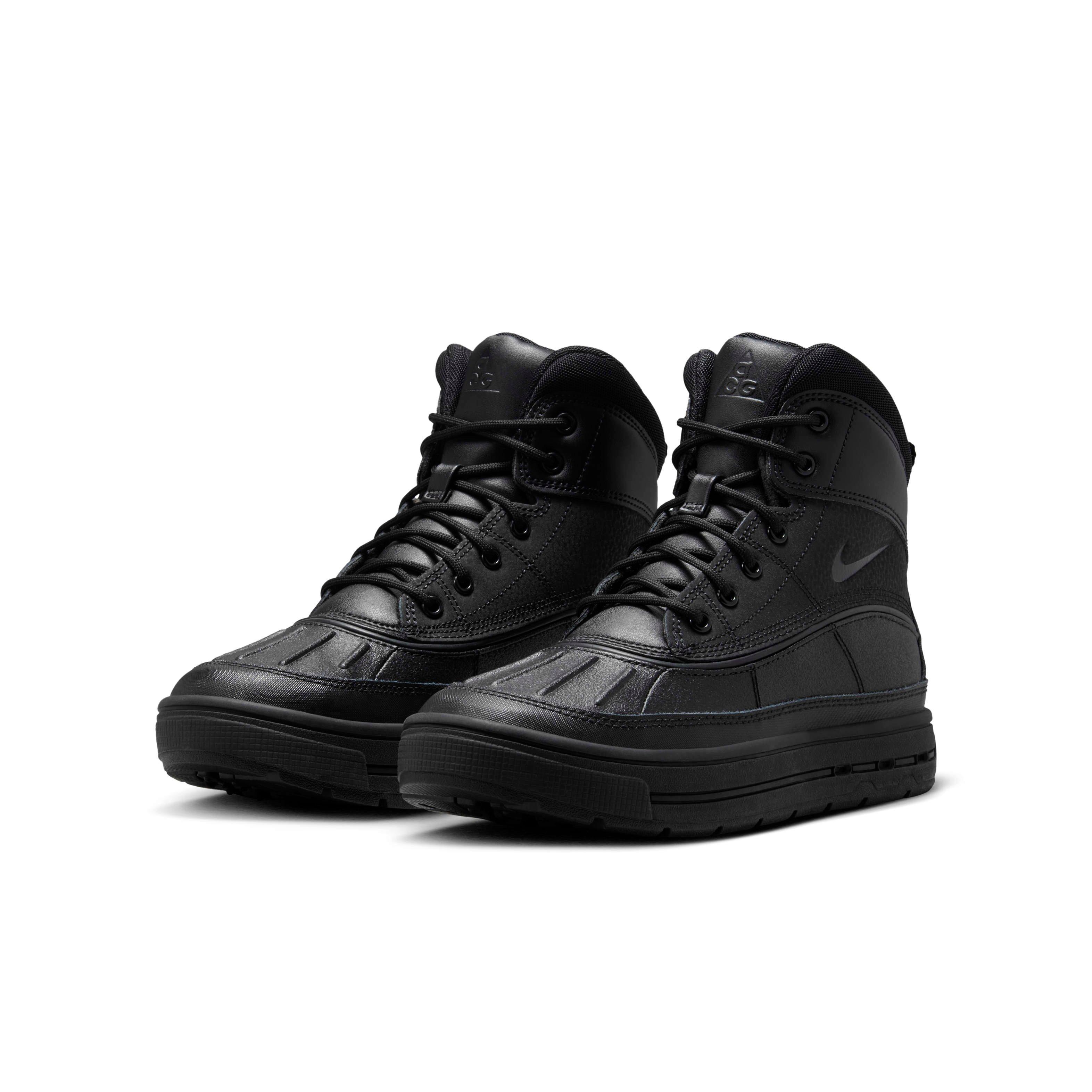 Nike Woodside 2 High "Black/Black/Black" Grade School Boys' Boot - BLACK/BLACK/BLACK Thumbnail View 3