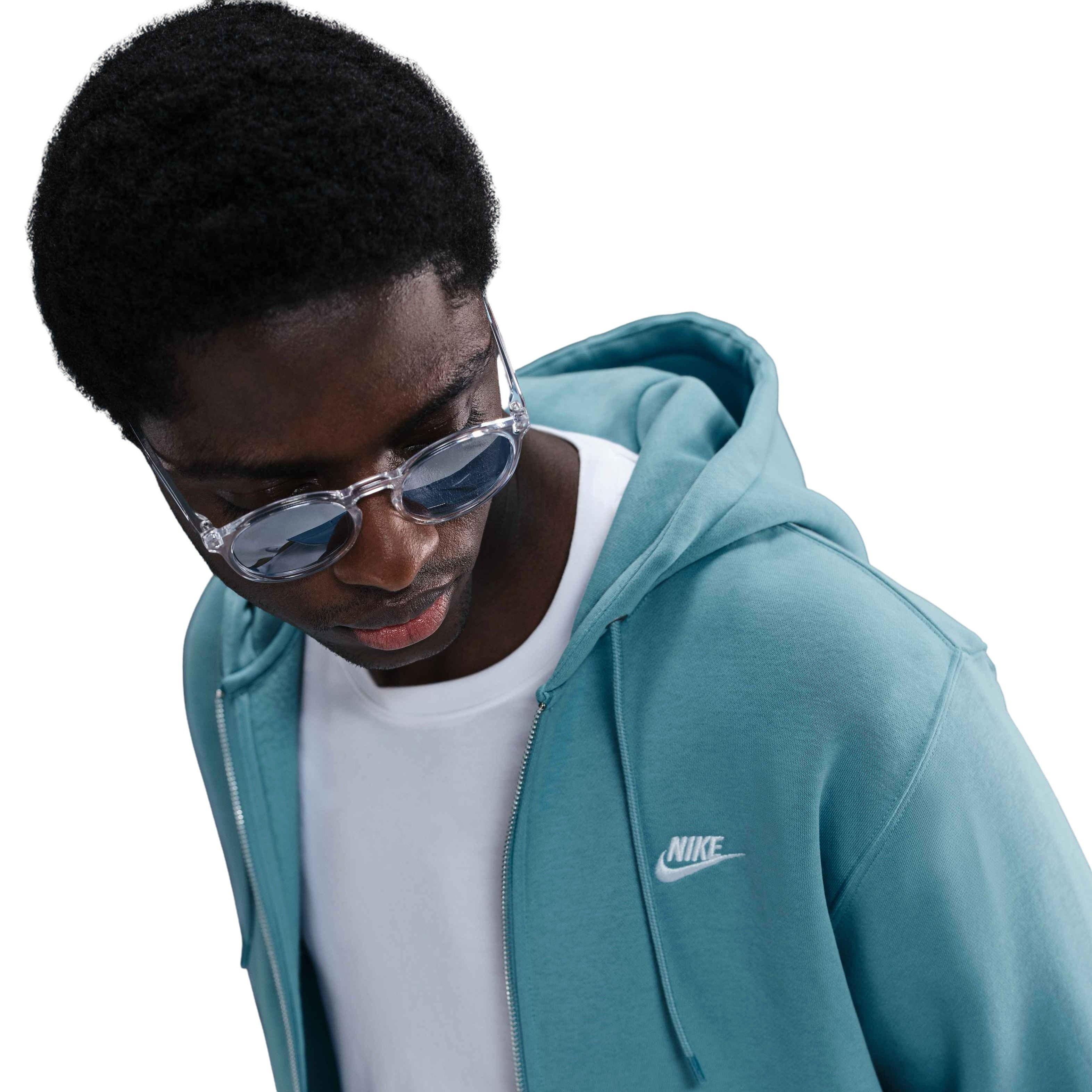 Nike Men's Club Full-Zip Fleece Jacket -Blue - BLUE Thumbnail View 5