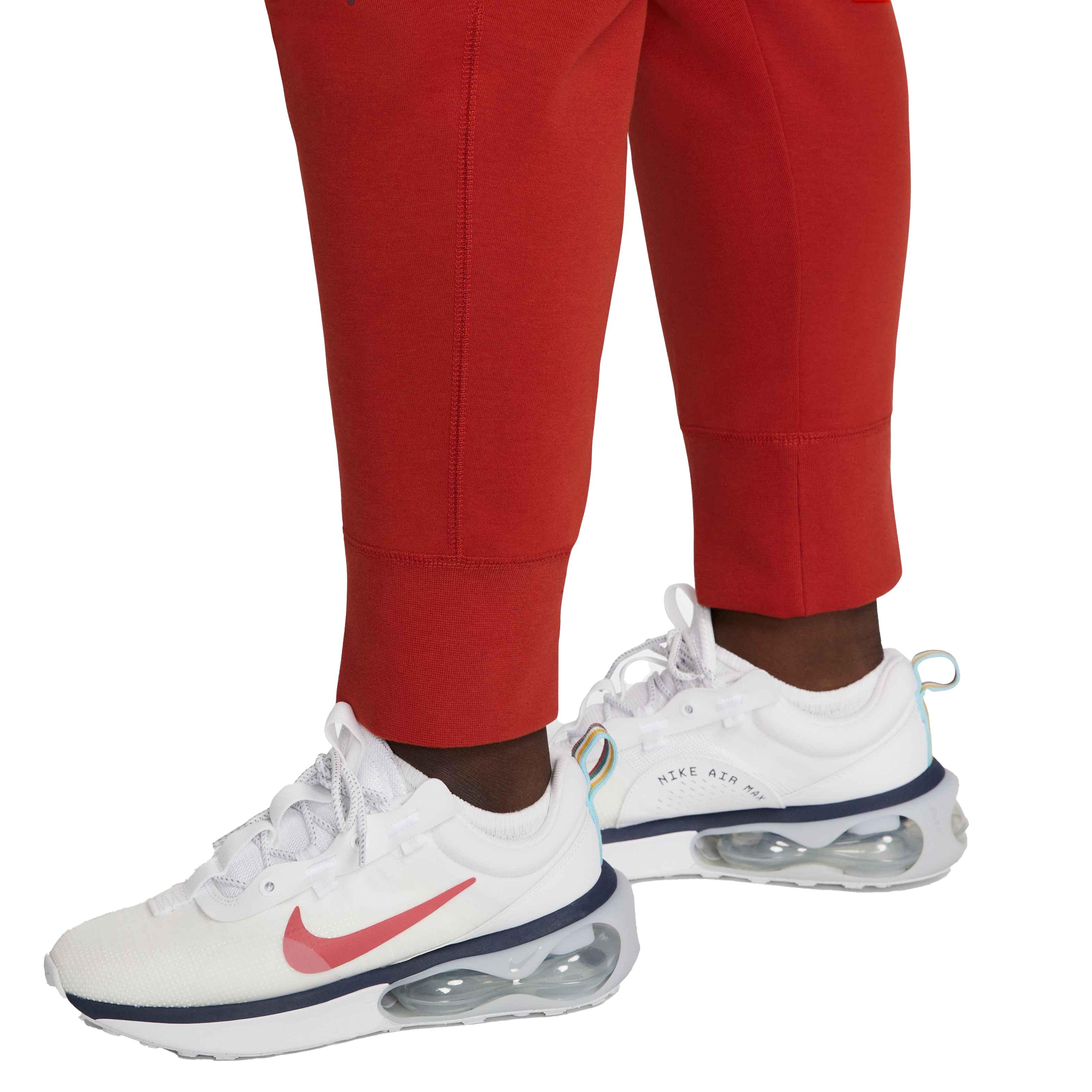 Nike Women's Sportswear Tech Fleece Essential HR Pants - RED Thumbnail View 5
