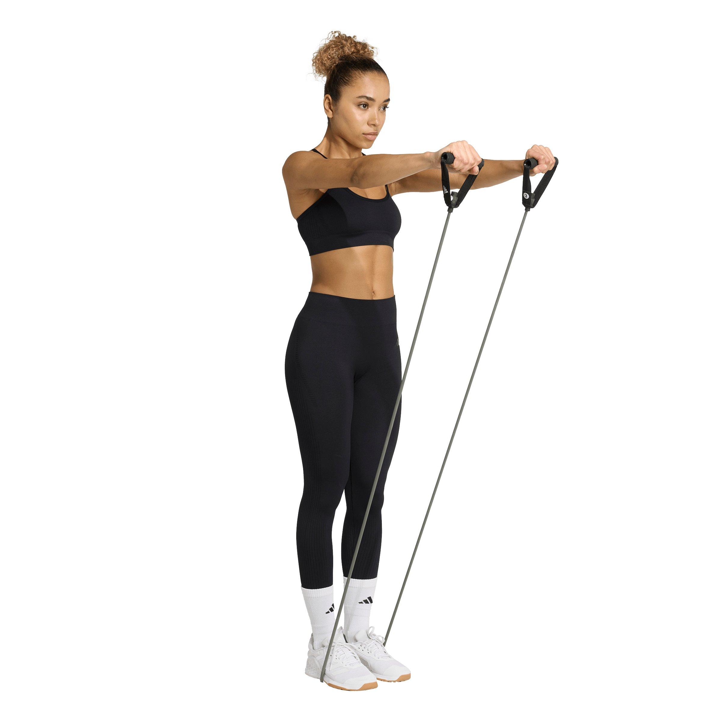 adidas Women's Workout Essentials Light-Support Knit Bra-Black - BLACK Thumbnail View 5