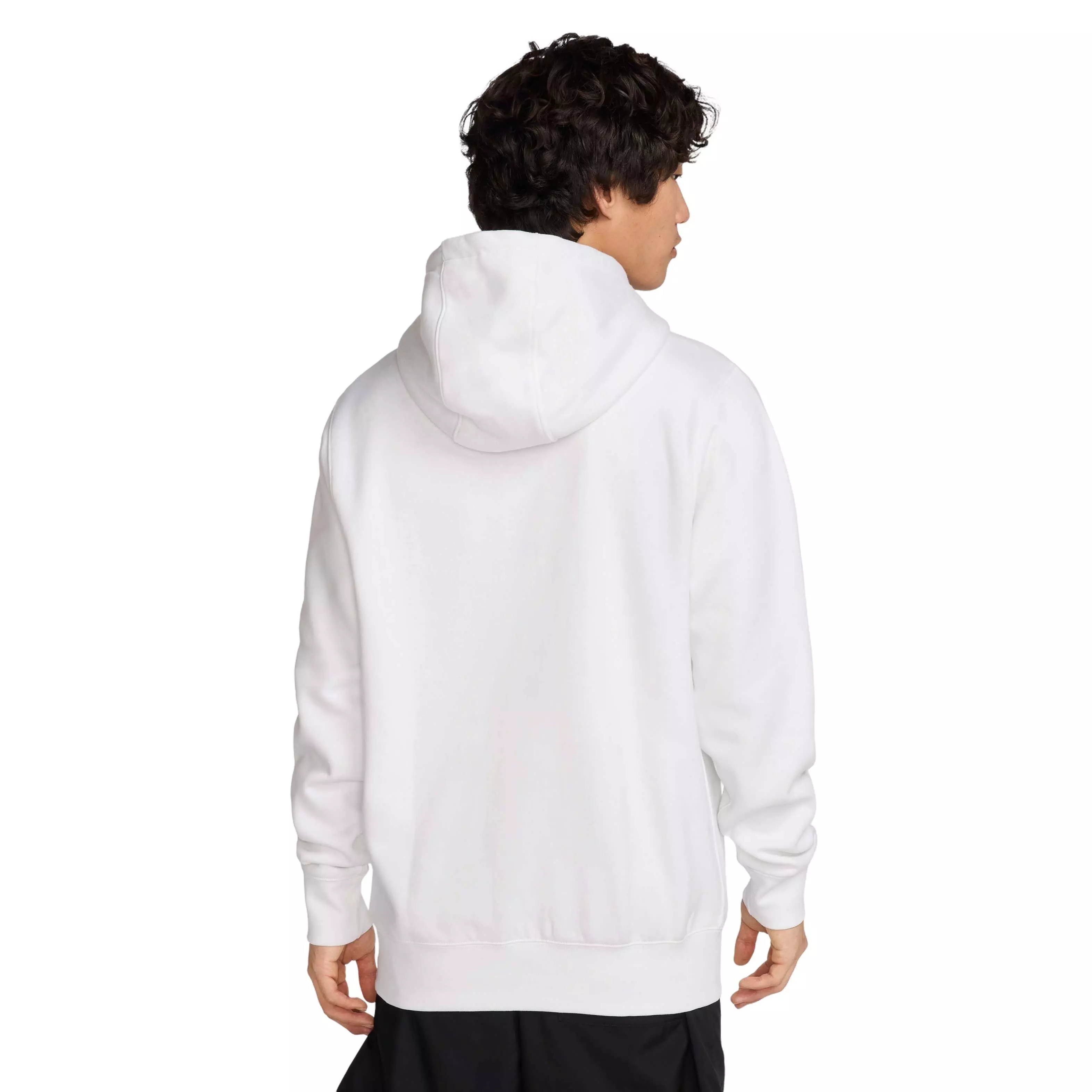 Nike Men's Club Pullover Fleece Hoodie - WHITE